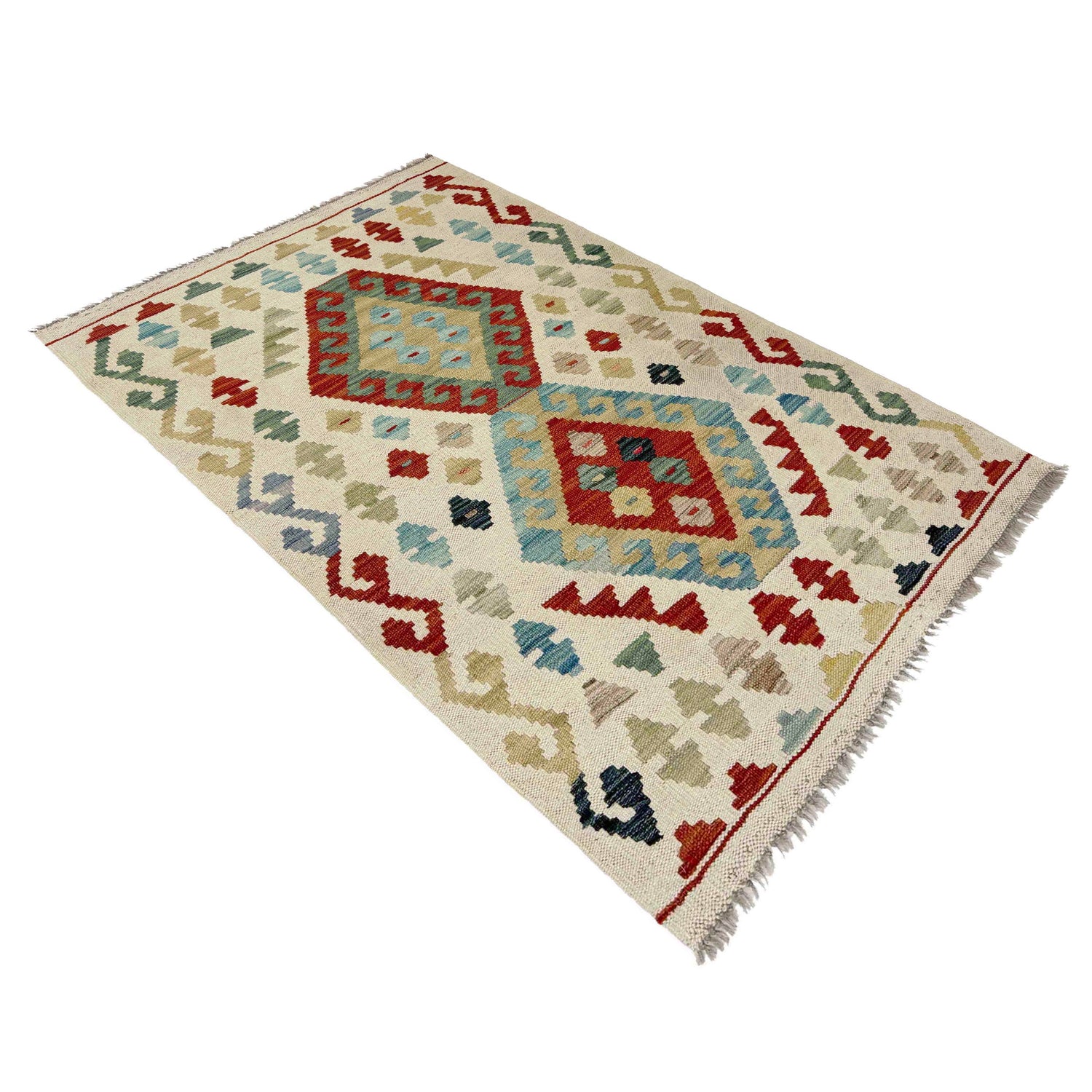 Handmade Vegetable Kelim 2' 6" x 4' 3" ft / 77 x 129 cm - No. R38336