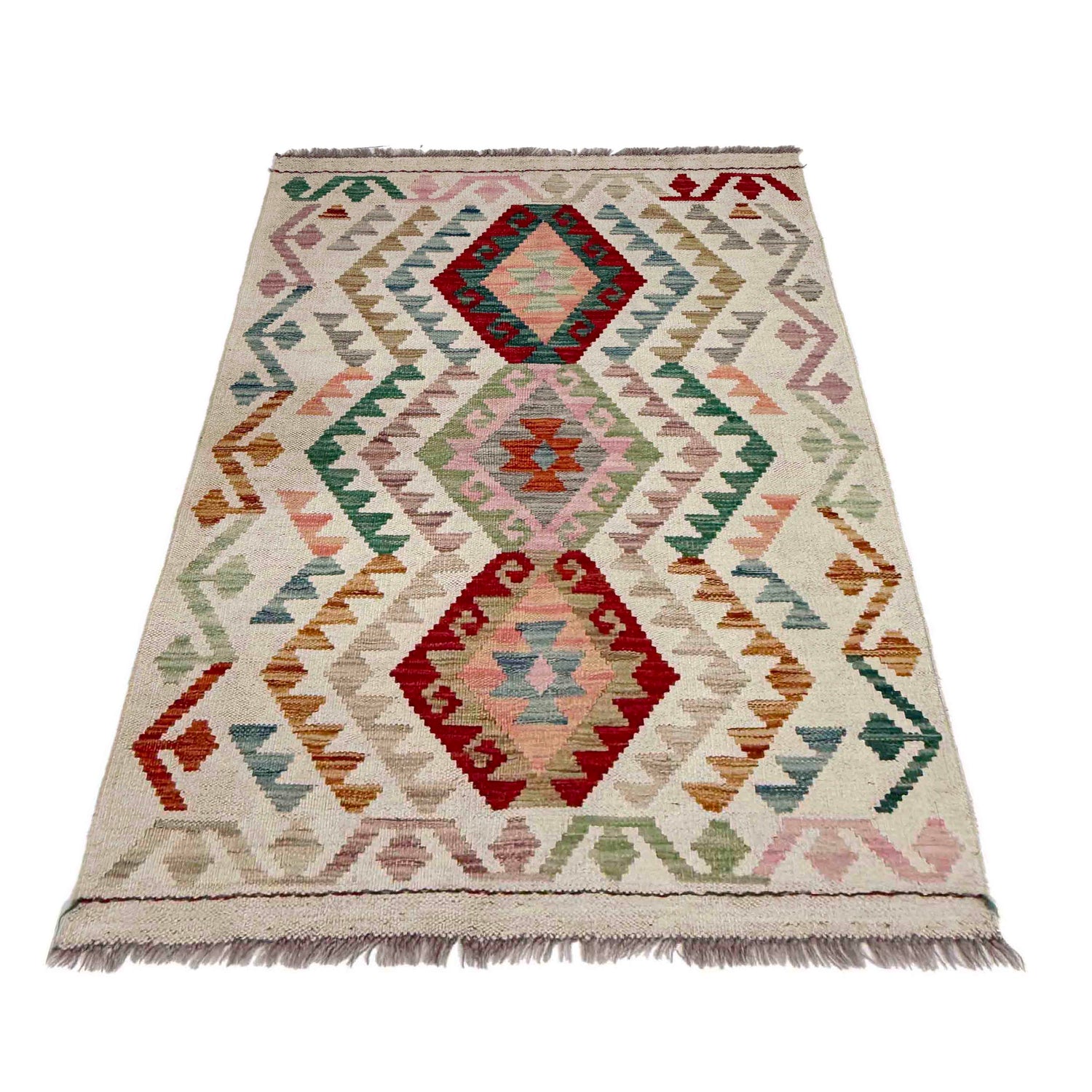 Handmade Vegetable Kelim 2' 7" x 4' 3" ft / 78 x 130 cm - No. R38339