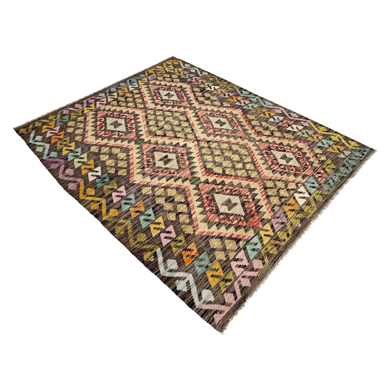 Hand Knotted Flatweave Kilim 4' 10" x 6' 8" ft / 147 x 203 cm - No. R38364