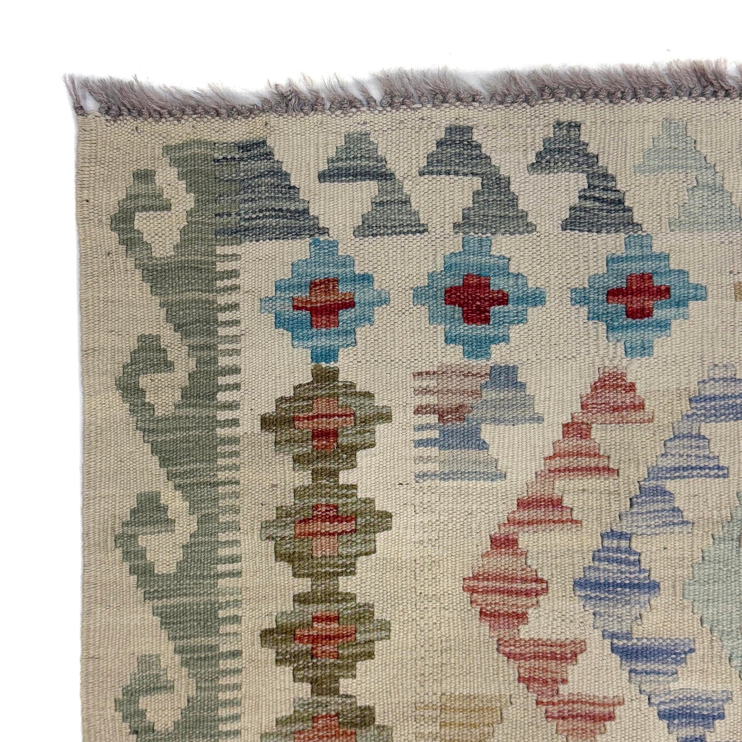 Handmade Afghan Vegetable Kilim 5' 0" x 6' 4" ft / 152 x 192 cm - No. R38365