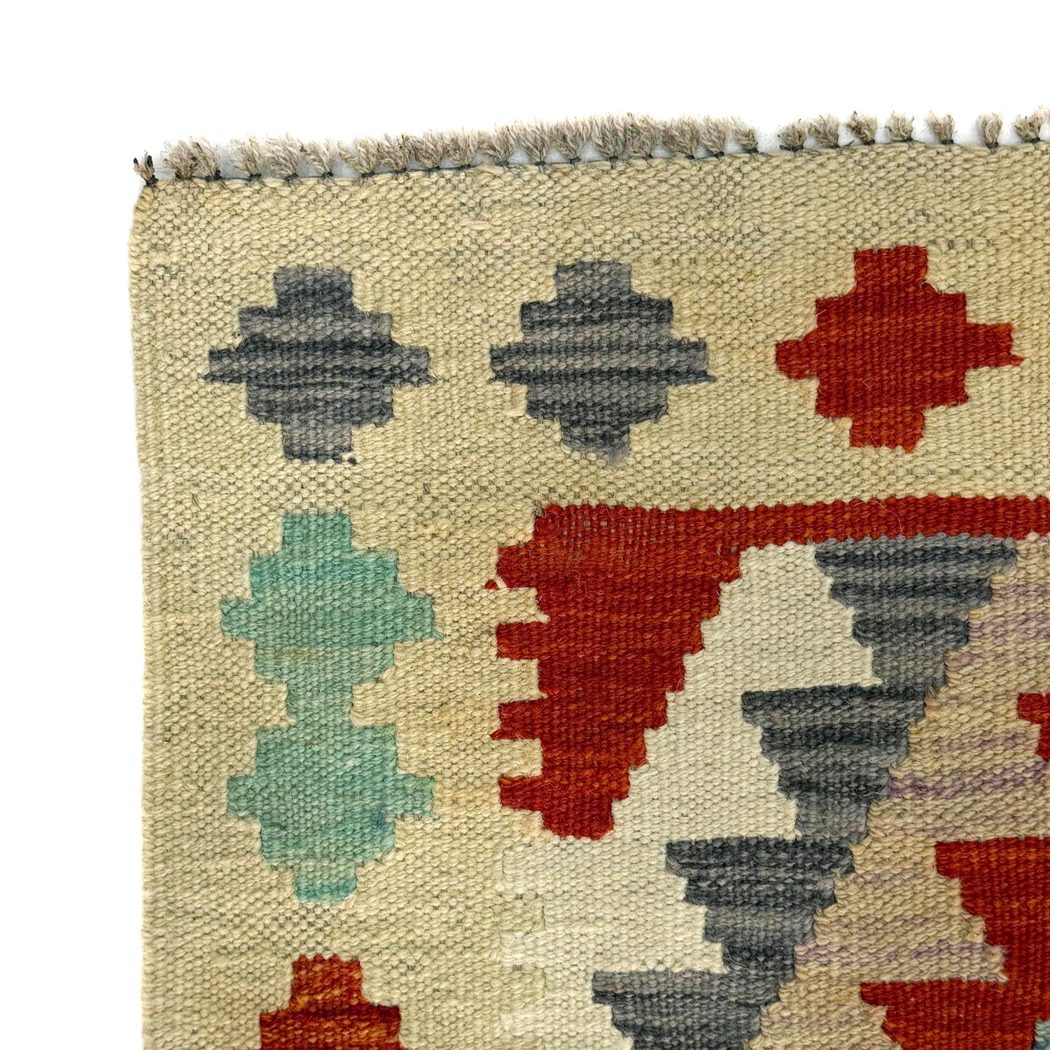 Hand Woven Wool Kelim 2' 6" x 4' 2" ft / 77 x 127 cm - No. R38407