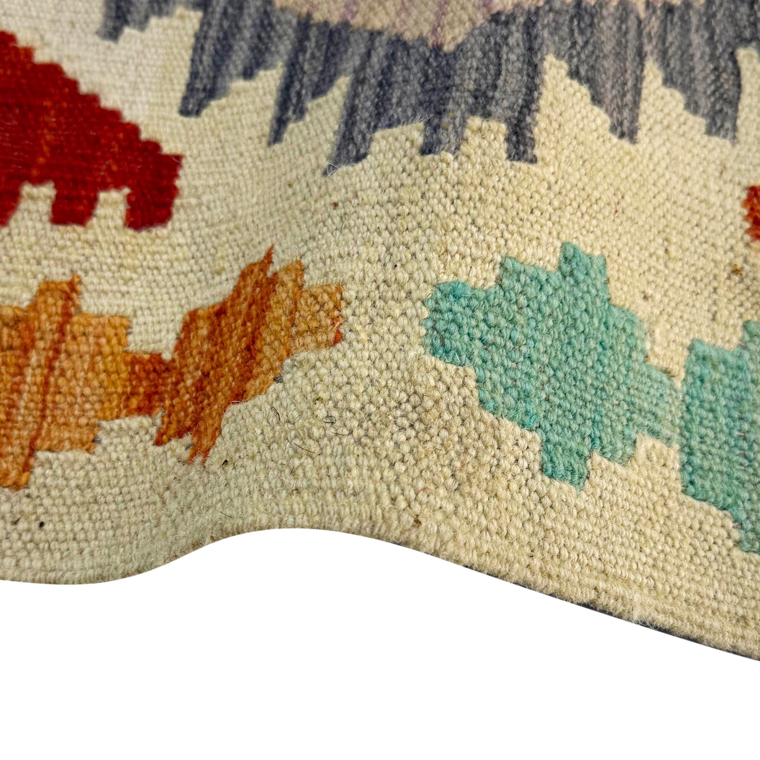 Hand Woven Wool Kelim 2' 6" x 4' 2" ft / 77 x 127 cm - No. R38407
