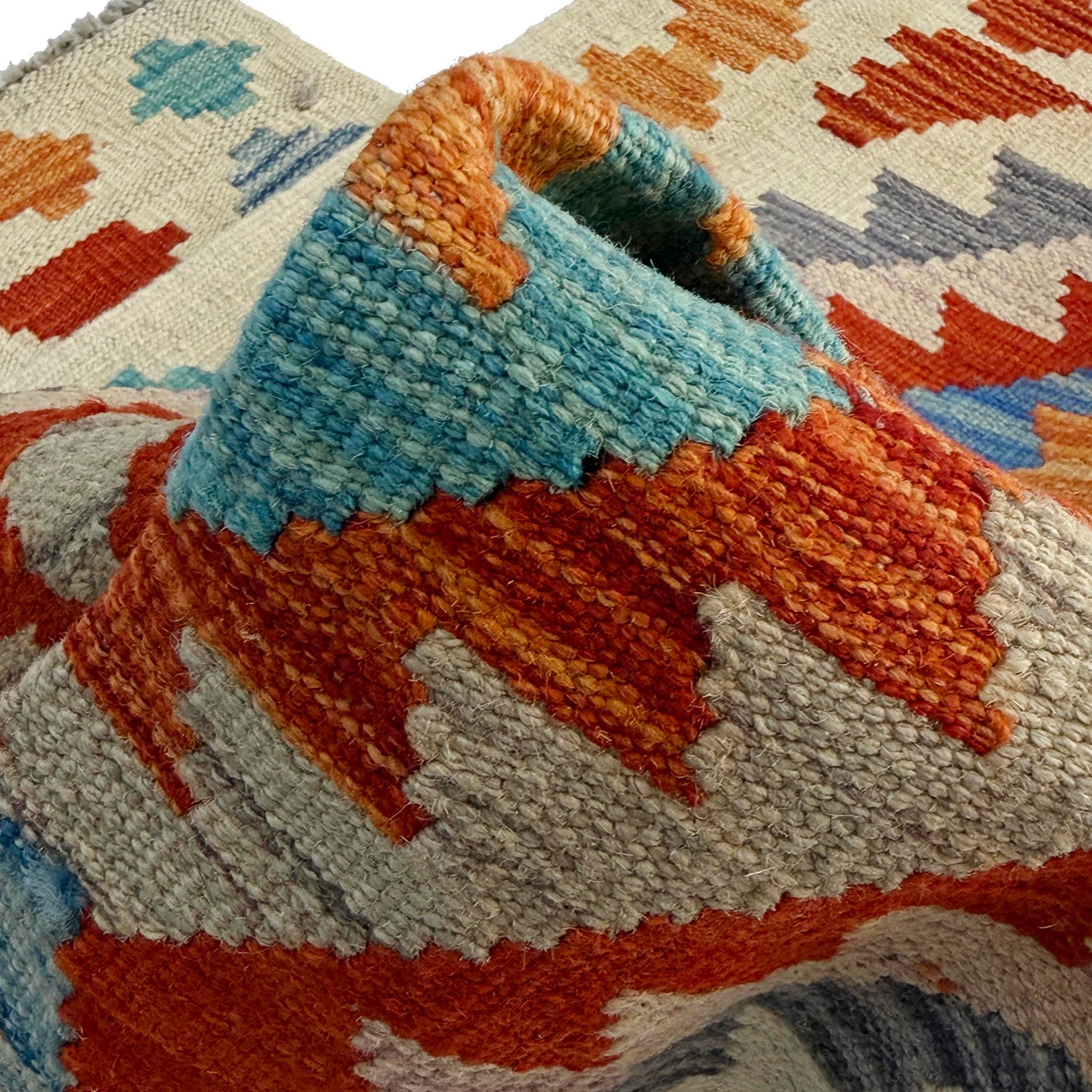Hand Woven Wool Kelim 2' 6" x 4' 2" ft / 77 x 127 cm - No. R38407