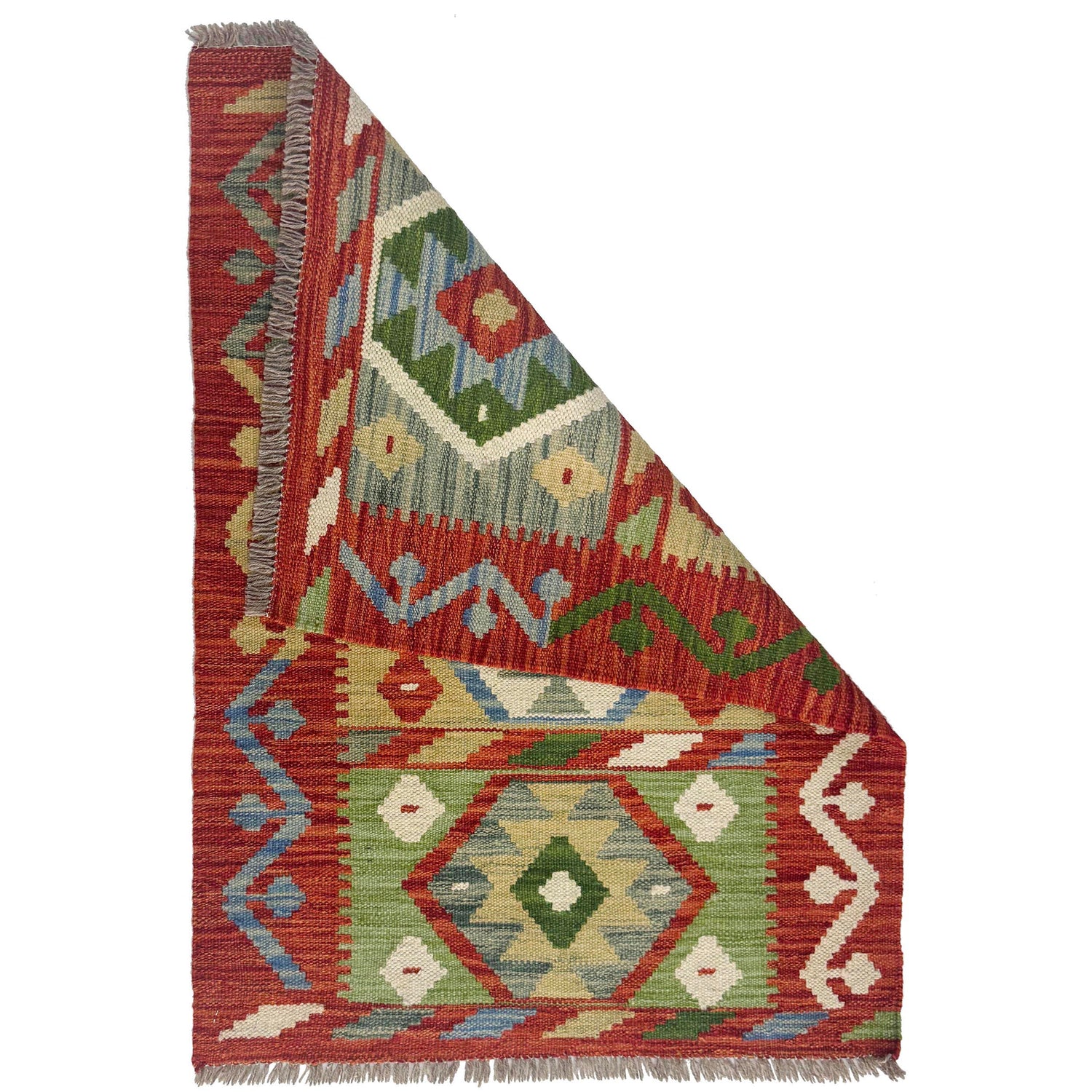 Hand Made Afghan Kilim 2' 4" x 3' 3" ft / 70 x 100 cm - No. R38415
