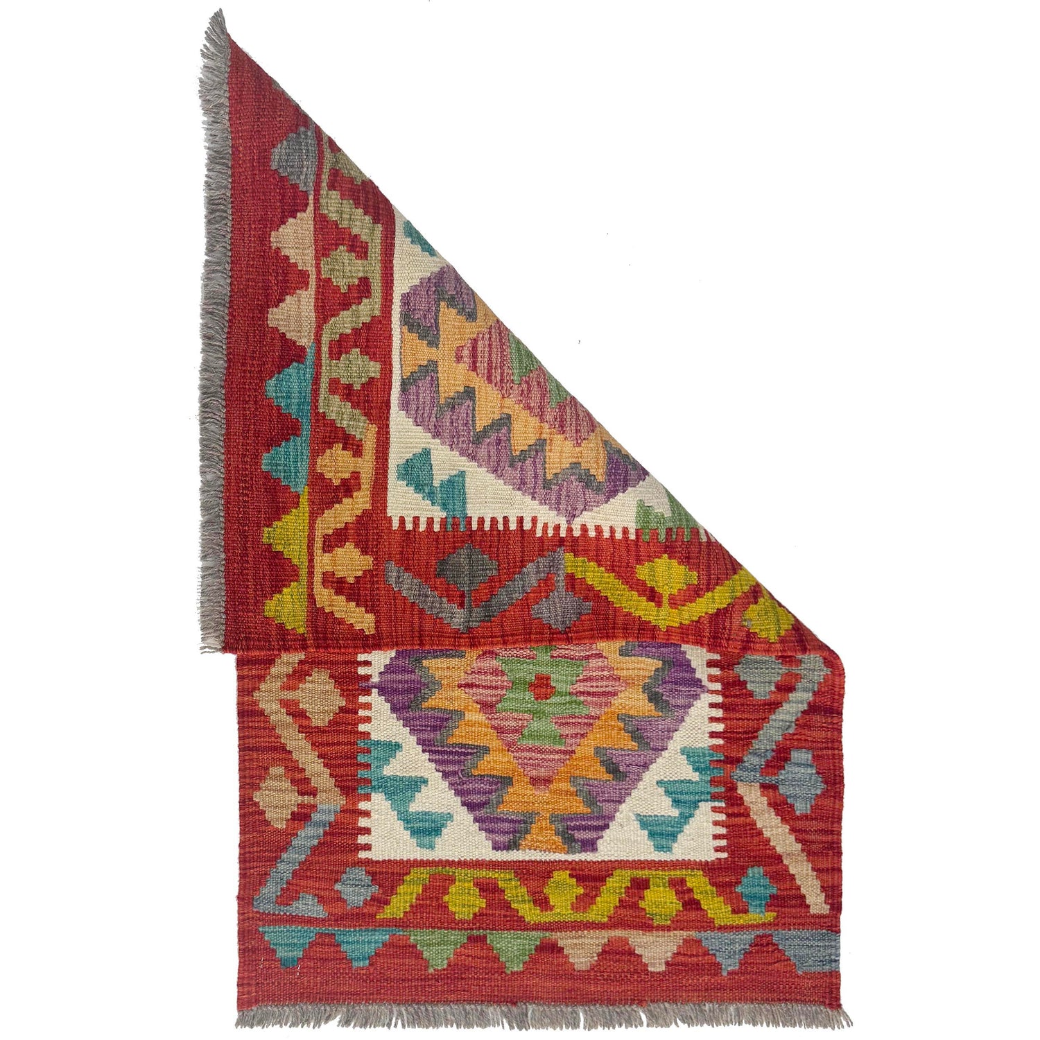 Handmade Vegetable Kilim 2' 0" x 3' 5" ft / 61 x 103 cm - No. R38418