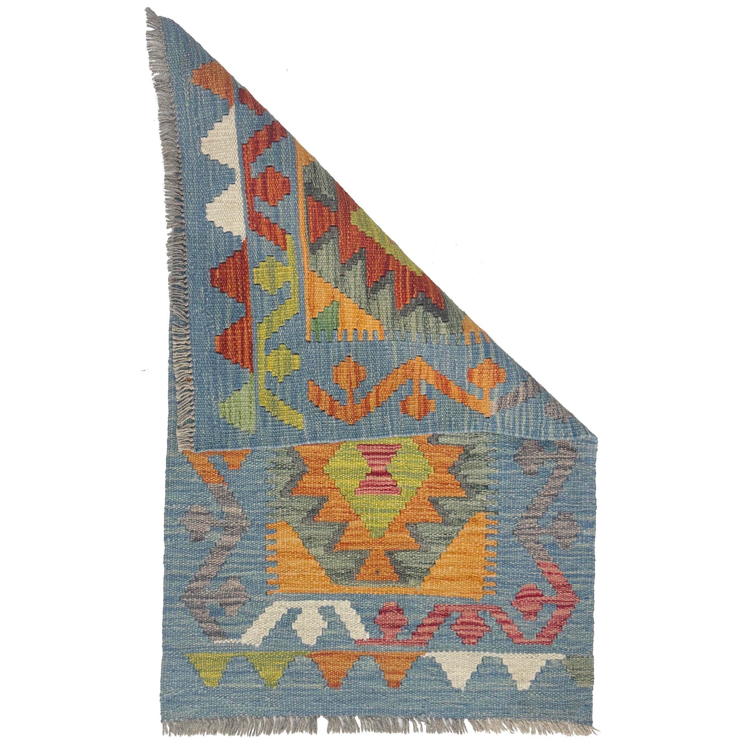 Hand Knotted Flatweave Kilim 2' 1" x 3' 5" ft / 63 x 103 cm - No. R38442