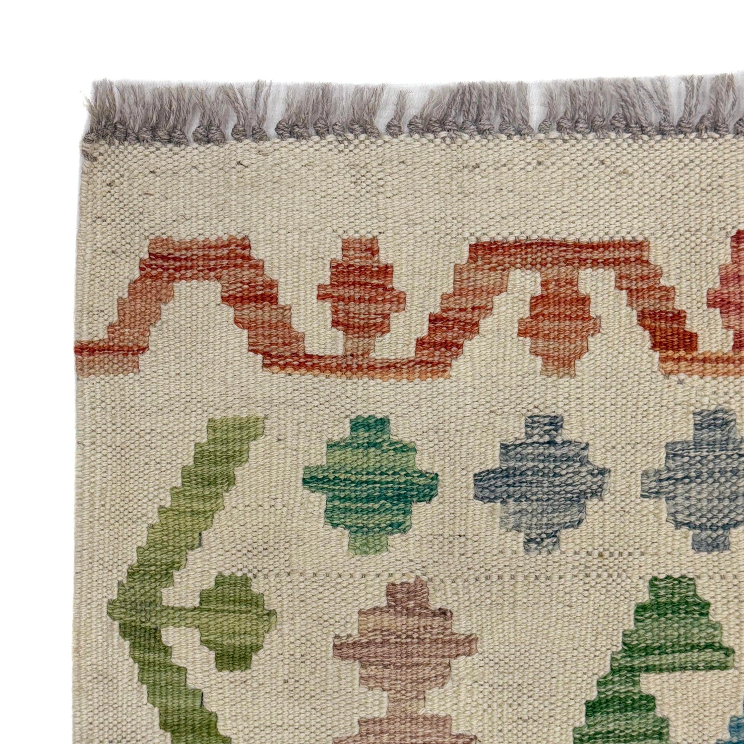 Hand Made Afghan Kilim 4' 11" x 6' 4" ft / 151 x 194 cm - No. R38450