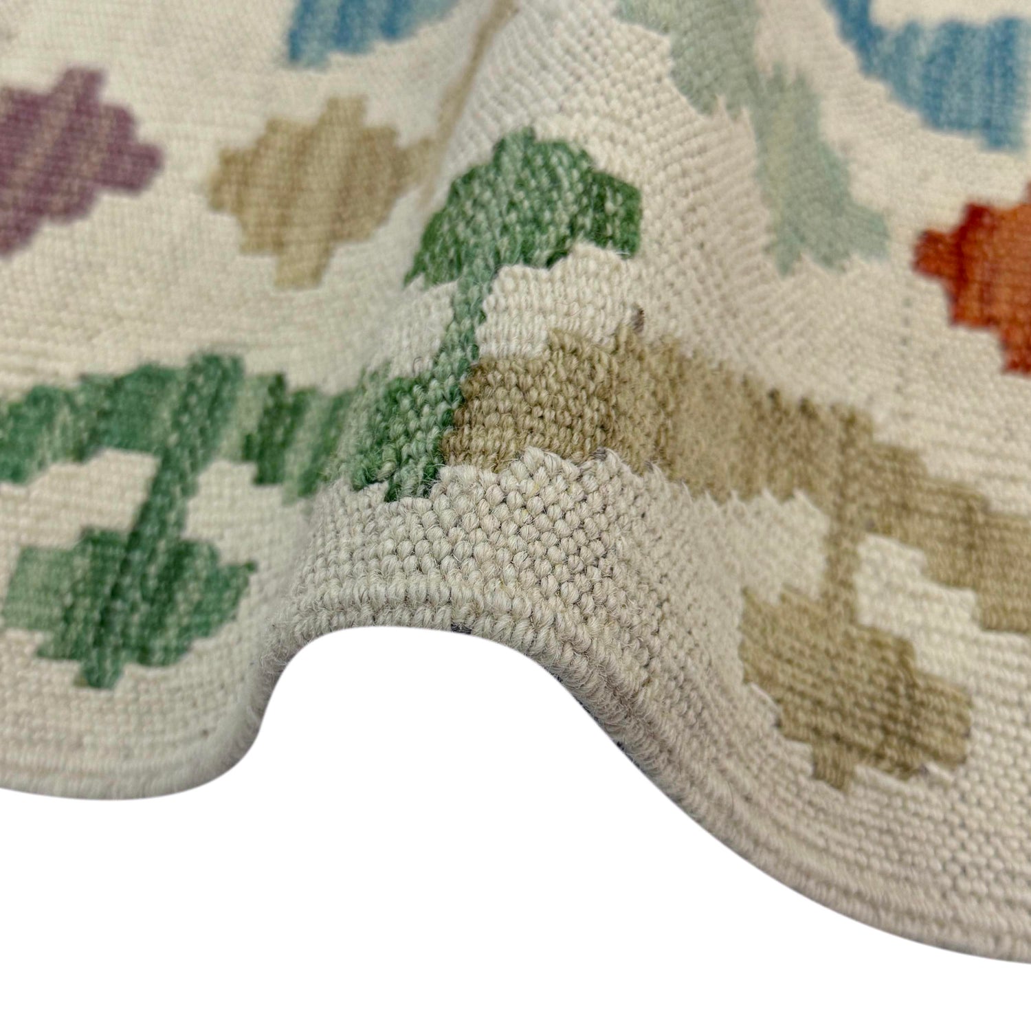 Hand Made Afghan Kilim 4' 11" x 6' 4" ft / 151 x 194 cm - No. R38450