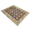 Multi Color ful Flat-Weave Wool Kilim 4' 10" x 6' 5" ft / 147 x 196 cm - No. R38451