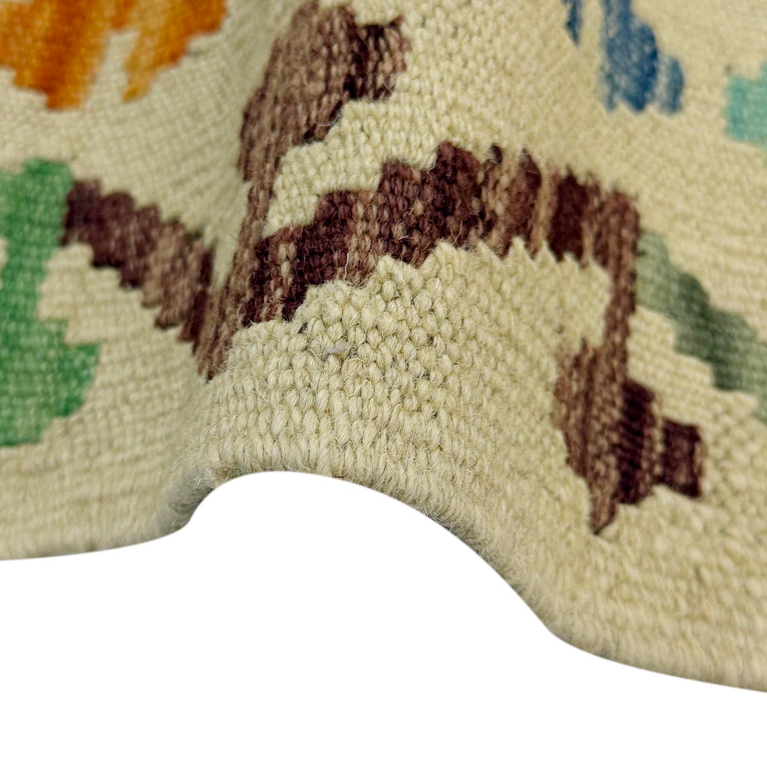 Multi Color ful Flat-Weave Wool Kilim 4' 10" x 6' 5" ft / 147 x 196 cm - No. R38451