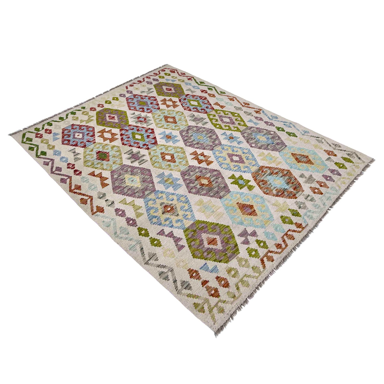 Handmade Vegetable Kilim 5' 1" x 6' 10" ft / 156 x 208 cm - No. R38452