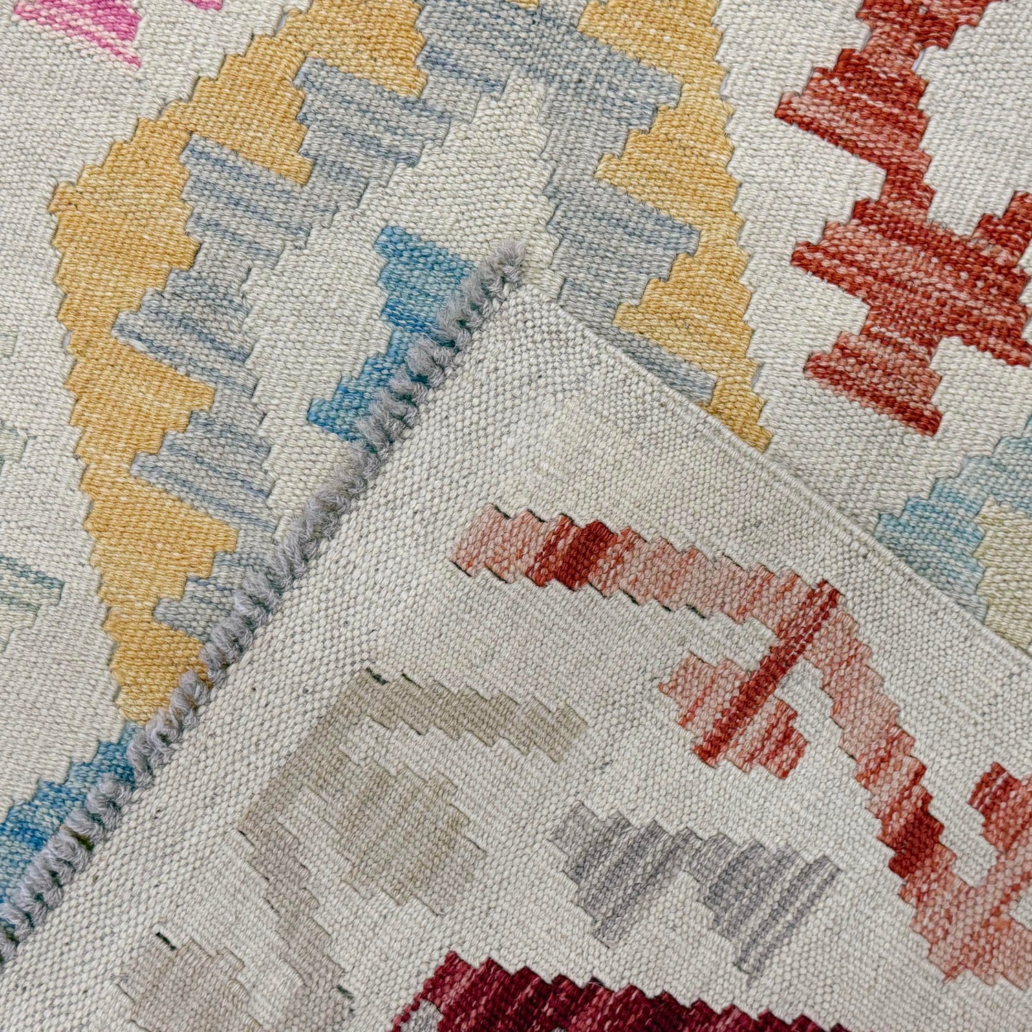 Handmade Turkish Design Wool Kilim 6' 0" x 8' 2" ft / 182 x 250 cm - No. R38453