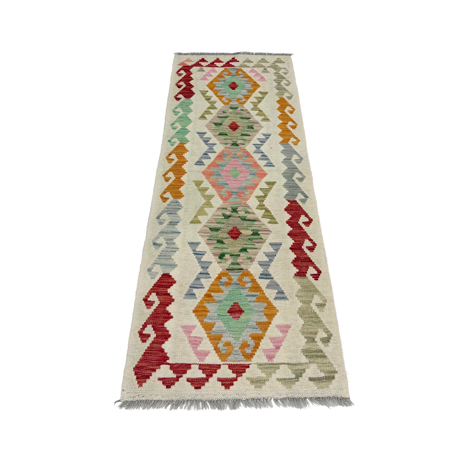 Hand Made Afghan Kilim Runner 2' 0" x 5' 8" ft / 60 x 172 cm - No. R38611