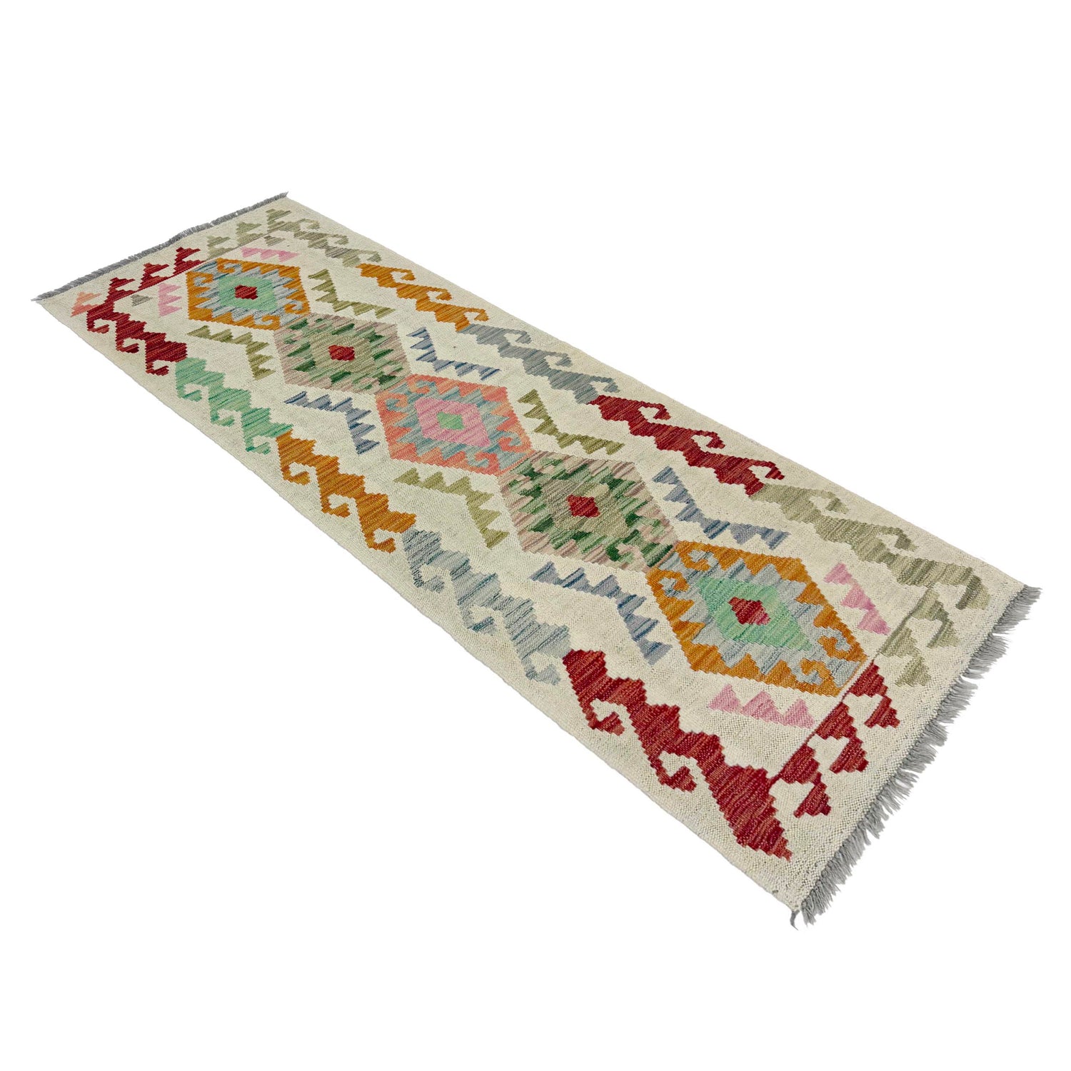 Hand Made Afghan Kilim Runner 2' 0" x 5' 8" ft / 60 x 172 cm - No. R38611