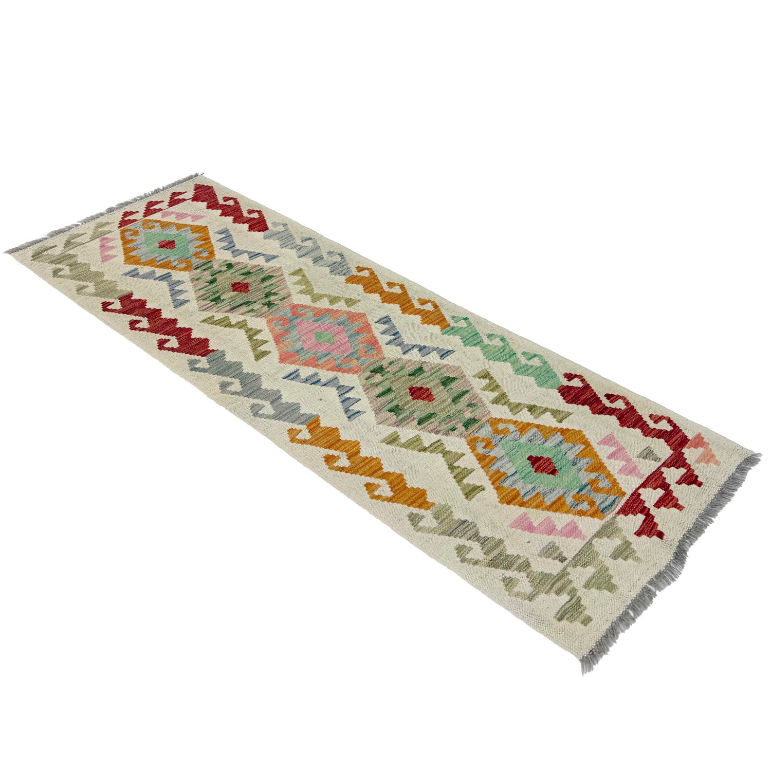Hand Made Afghan Kilim Runner 2' 0" x 5' 8" ft / 60 x 172 cm - No. R38611