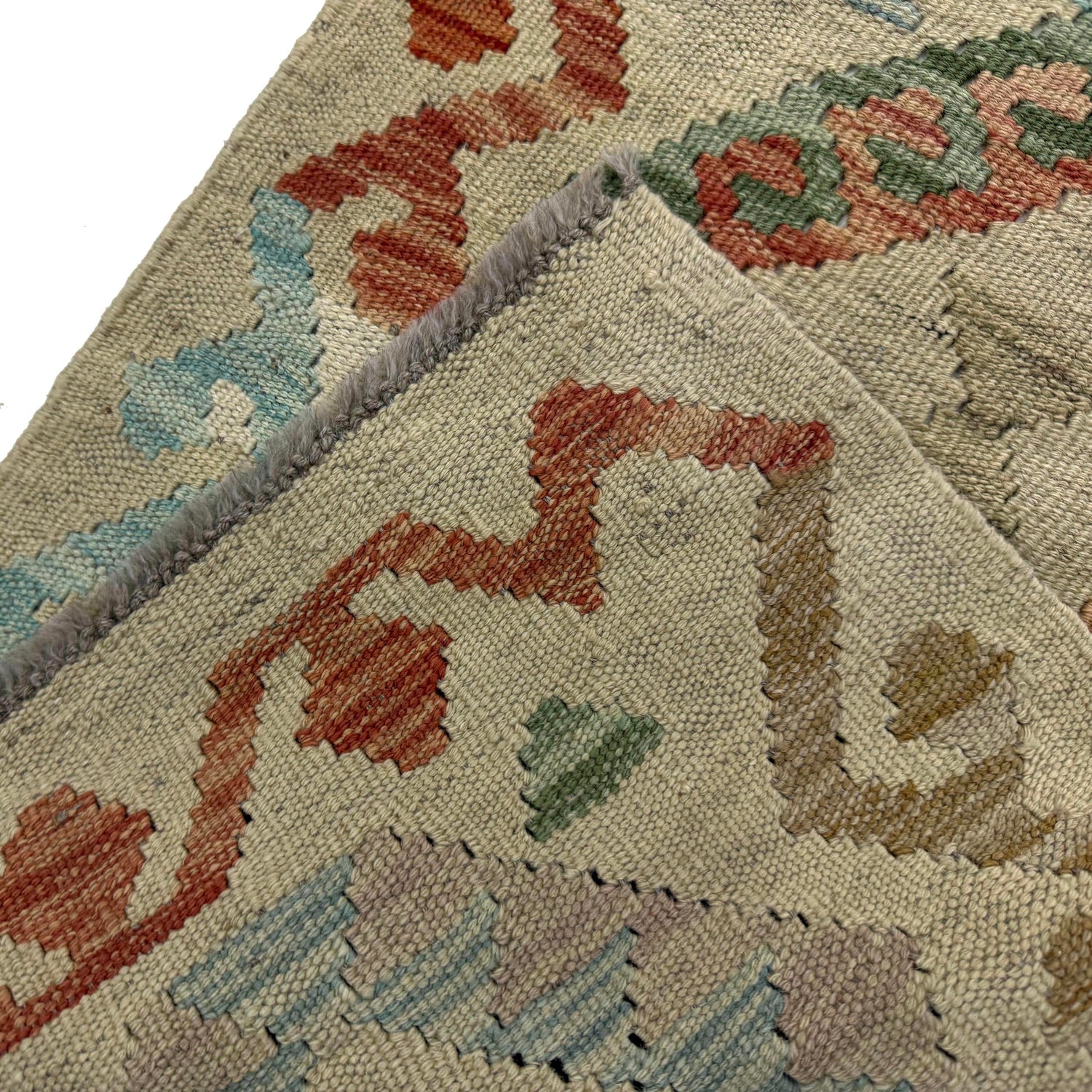 Hand Woven Wool Kelim Runner 1' 7" x 5' 6"  ft / 48 x 168 cm - No. R38612