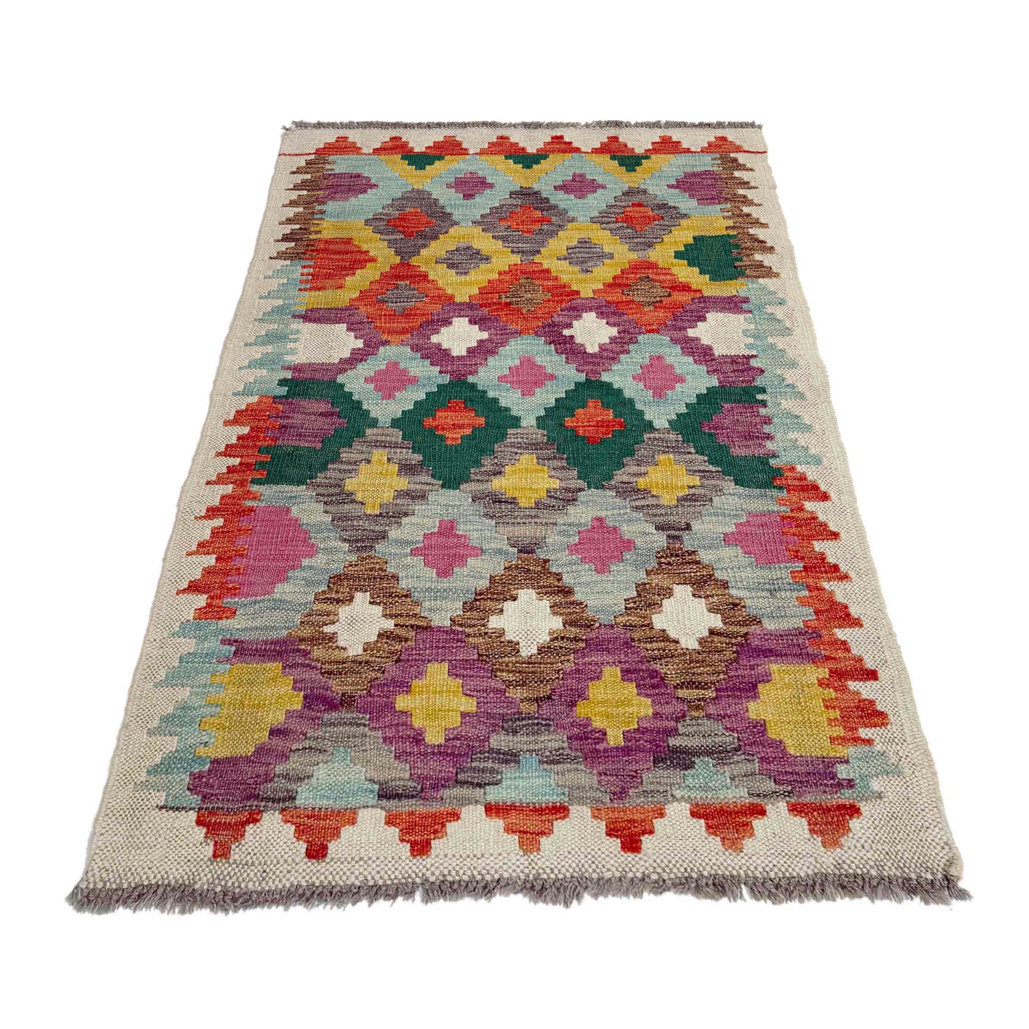 Handmade Vegetable Kilim 2' 5" x 3' 10" ft / 74 x 117 cm - No. R38616