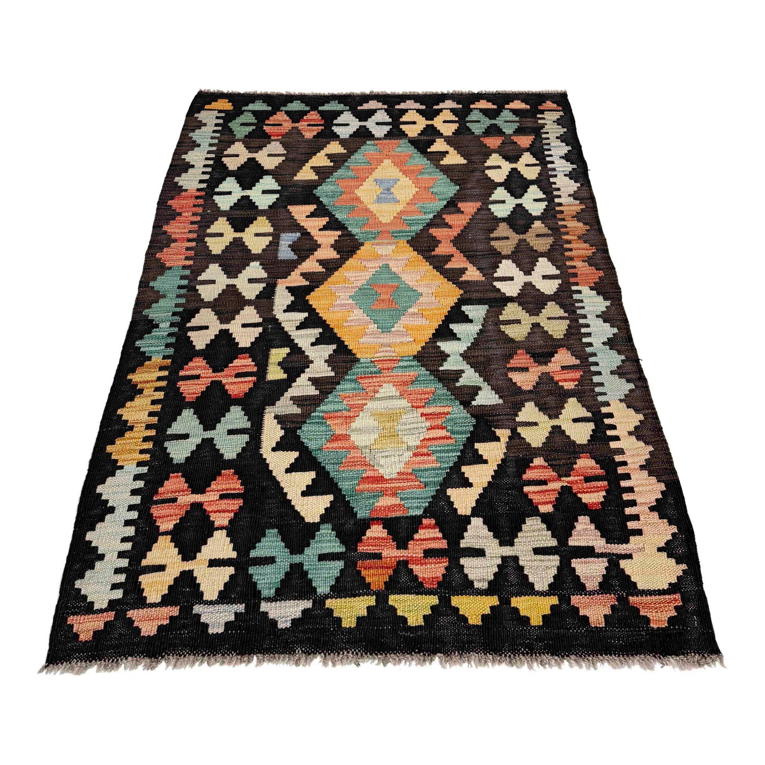 Handmade Vegetable Kelim 2' 8" x 4' 2" ft / 82 x 128 cm - No. R38617