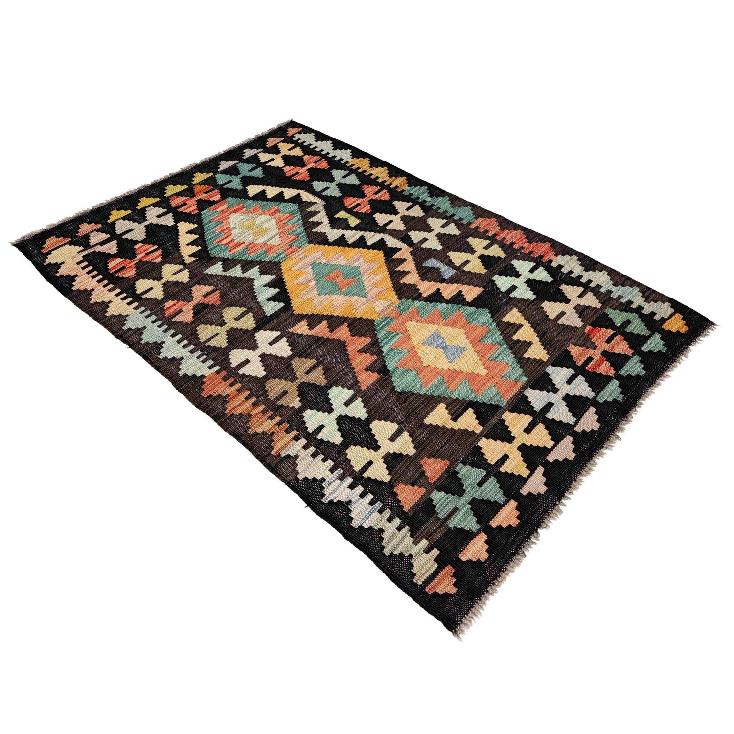 Handmade Vegetable Kelim 2' 8" x 4' 2" ft / 82 x 128 cm - No. R38617