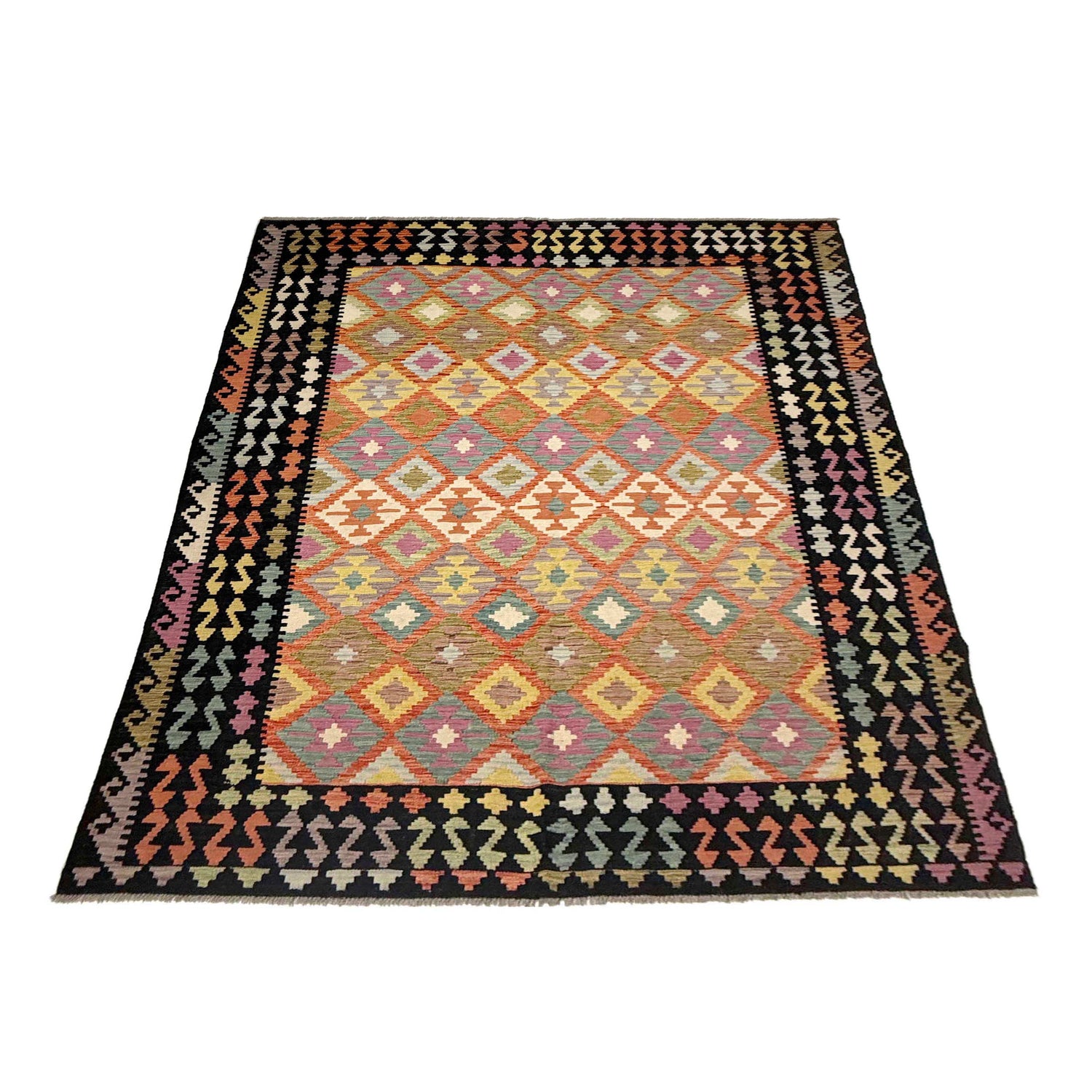 Handmade Vegetable Kelim 6' 8" x 9' 9" ft / 203 x 297 cm - No. R38618