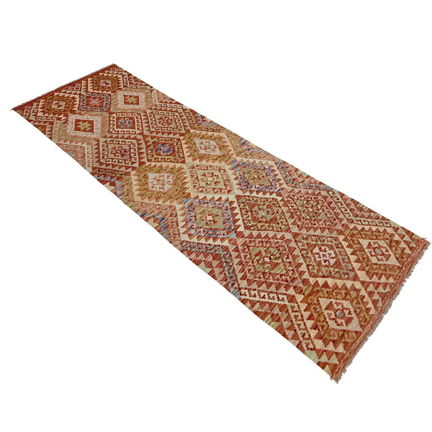 Hand Knotted Flatweave Kilim Runner 3' 1" x 10' 0" ft / 93 x 305 cm - No. R38620
