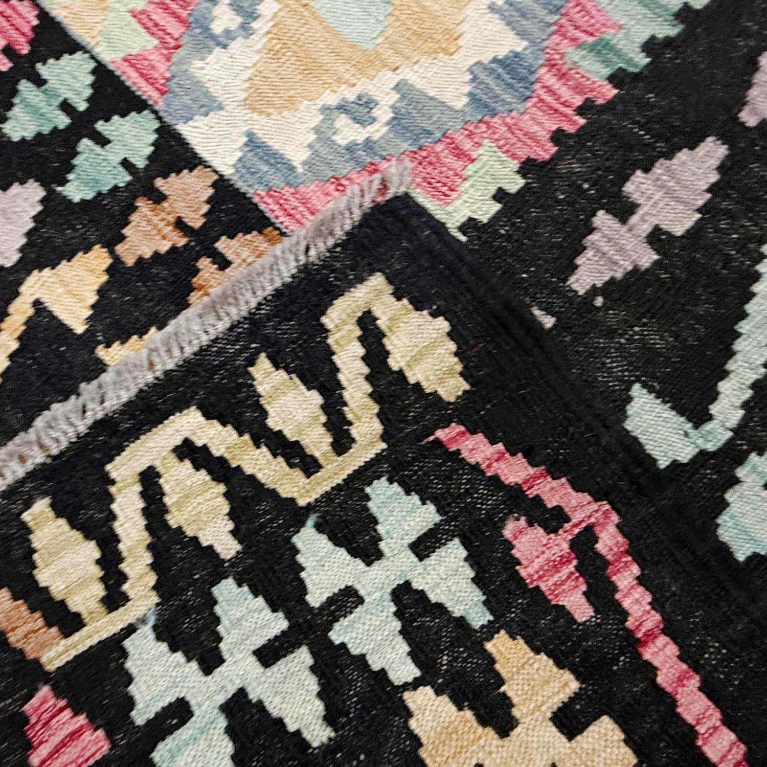 Hand Woven Wool Kelim 6' 7" x 9' 10" ft / 200 x 300 cm - No. R38621