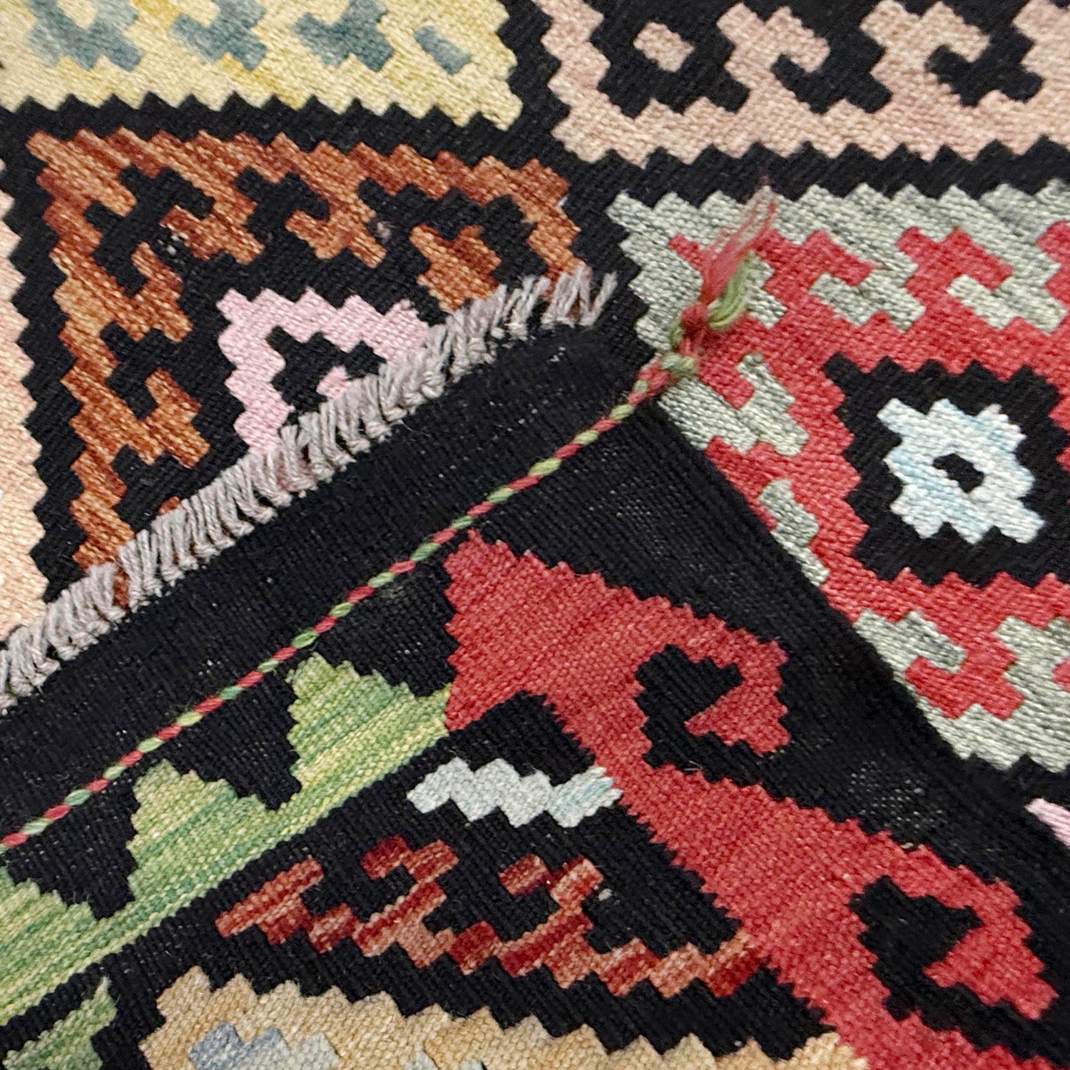 Hand Knotted Flatweave Kilim 6' 6" x 10' 0" ft / 198 x 305 cm - No. R38624