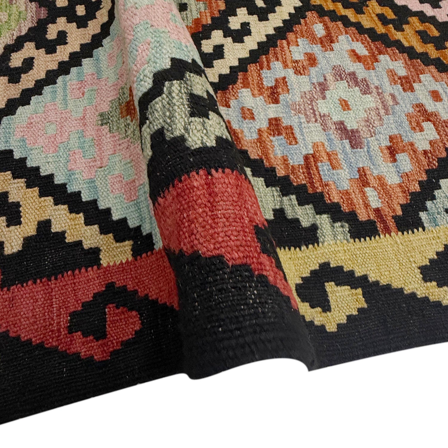 Hand Knotted Flatweave Kilim 6' 6" x 10' 0" ft / 198 x 305 cm - No. R38624