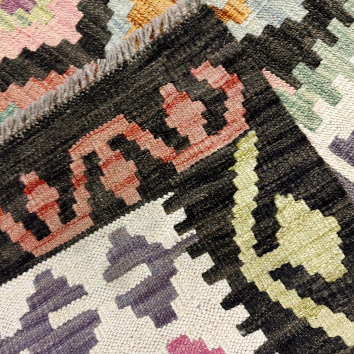 Handmade Afghan Vegetable Kilim 6' 8" x 9' 7" ft / 202 x 293 cm - No. R38626
