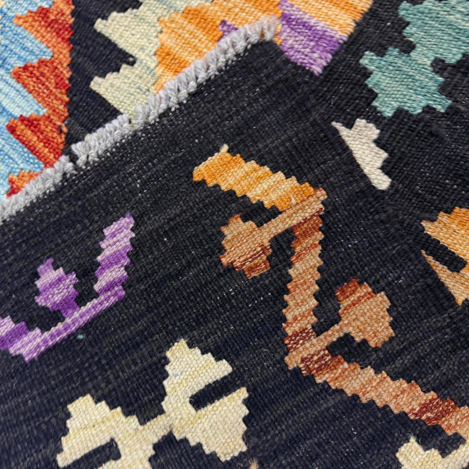 Hand Made Afghan Kilim 6' 7" x 9' 7" ft / 200 x 293 cm - No. R38627