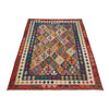 Multi Color ful Flat-Weave Wool Kilim 6' 7" x 9' 9" ft / 200 x 296 cm - No. R38628