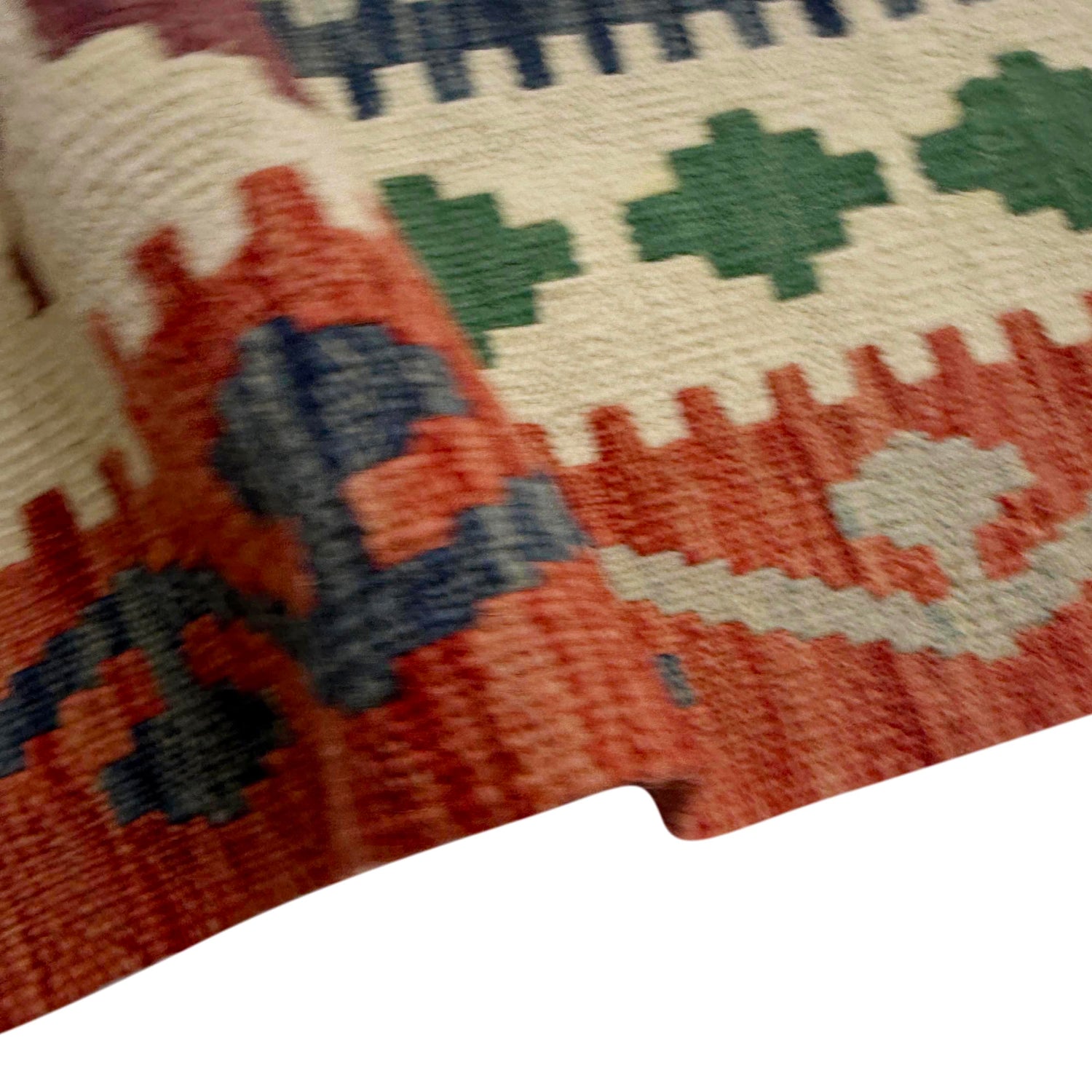 Multi Color ful Flat-Weave Wool Kilim 6' 7" x 9' 9" ft / 200 x 296 cm - No. R38628