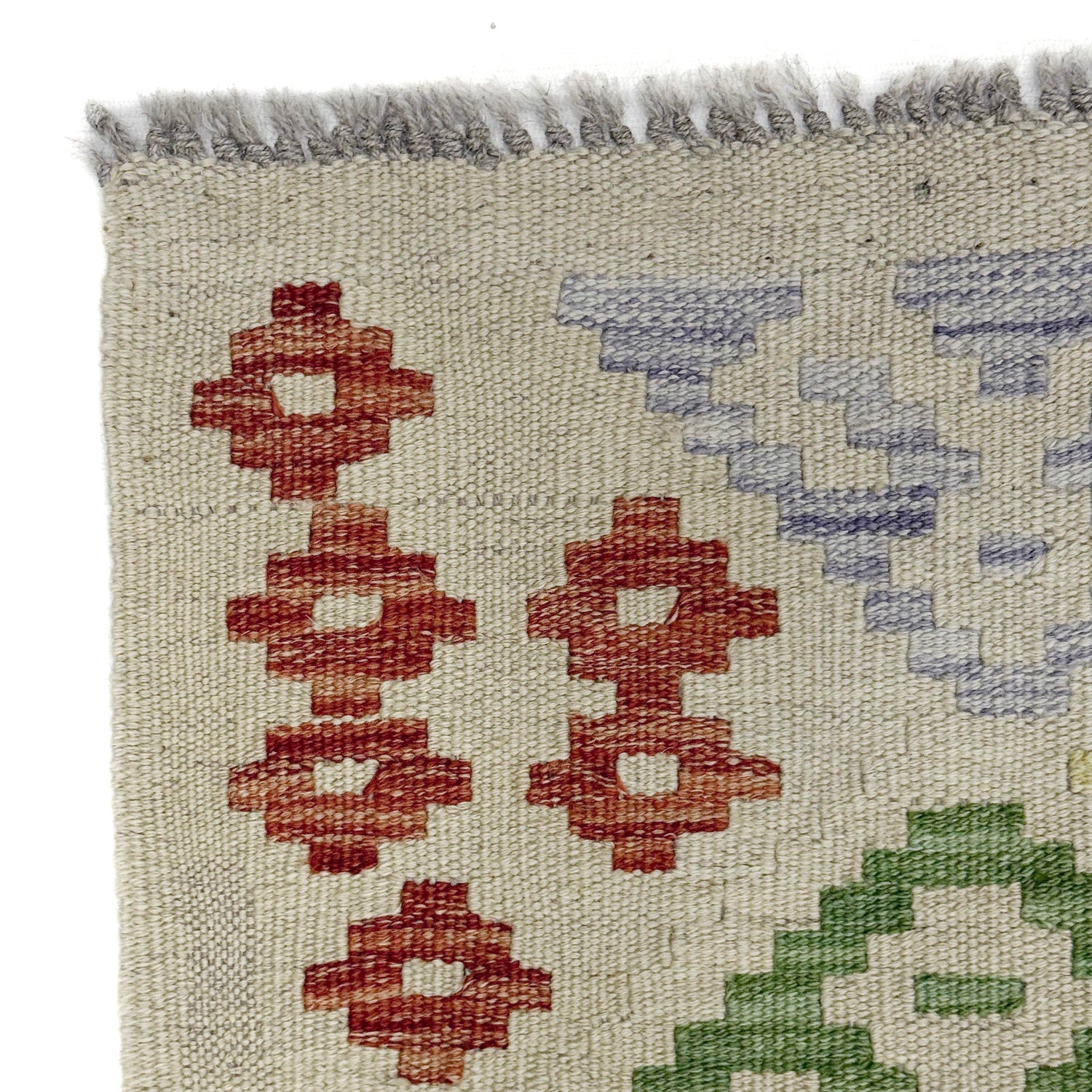 Multi Color ful Flat-Weave Wool Kilim 6' 7" x 9' 6" ft / 200 x 289 cm - No. R38629