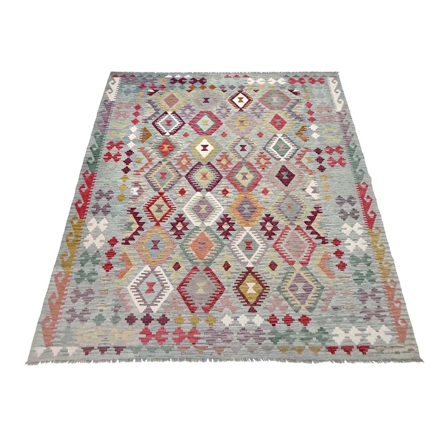 Handmade Vegetable Kilim 6' 7" x 9' 6" ft / 201 x 290 cm - No. R38630