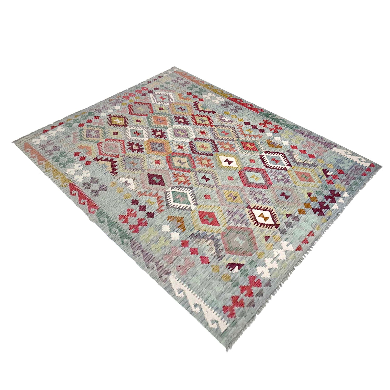 Handmade Vegetable Kilim 6' 7" x 9' 6" ft / 201 x 290 cm - No. R38630