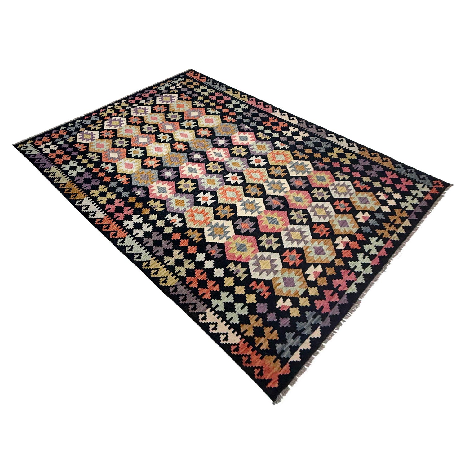 Handmade Vegetable Kilim 6' 6" x 9' 9" ft / 199 x 297 cm - No. R38631