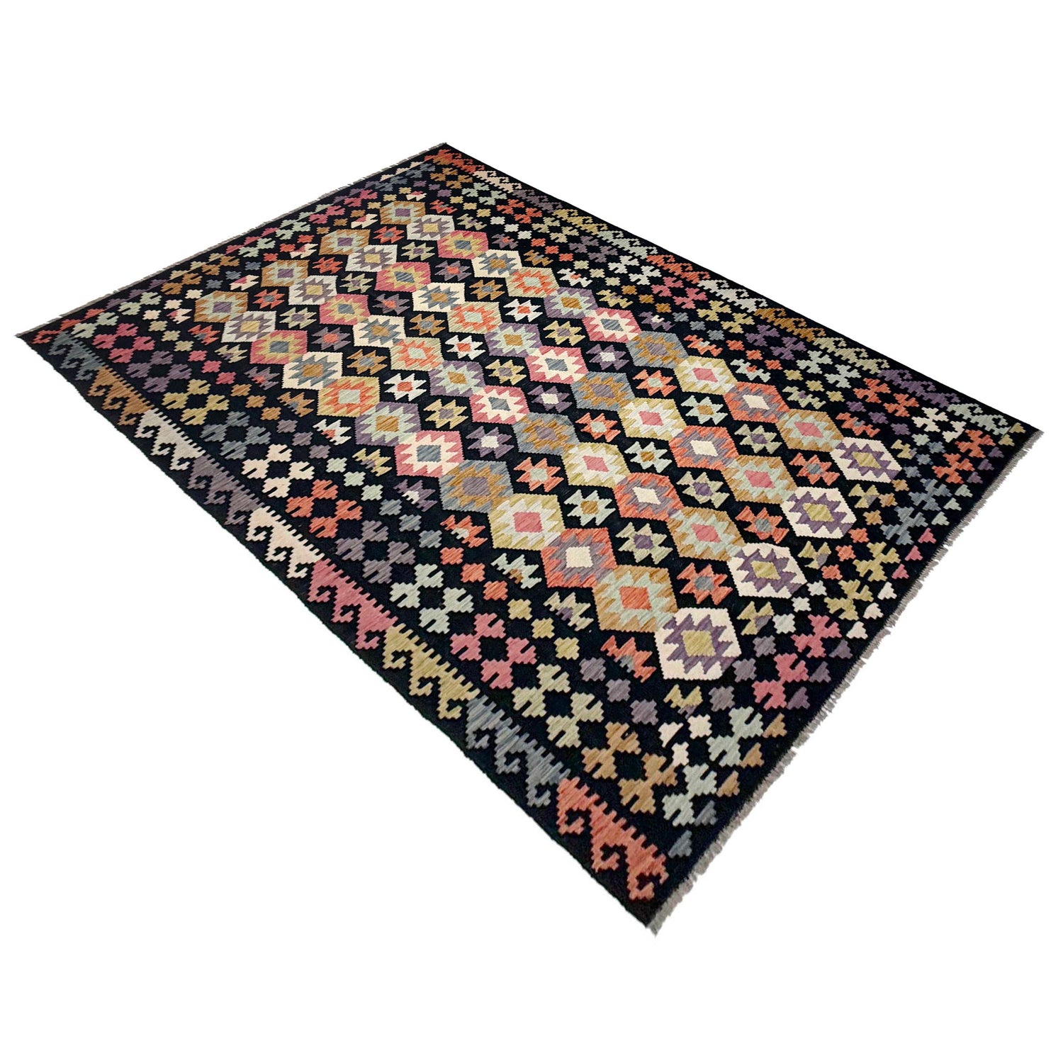 Handmade Vegetable Kilim 6' 6" x 9' 9" ft / 199 x 297 cm - No. R38631