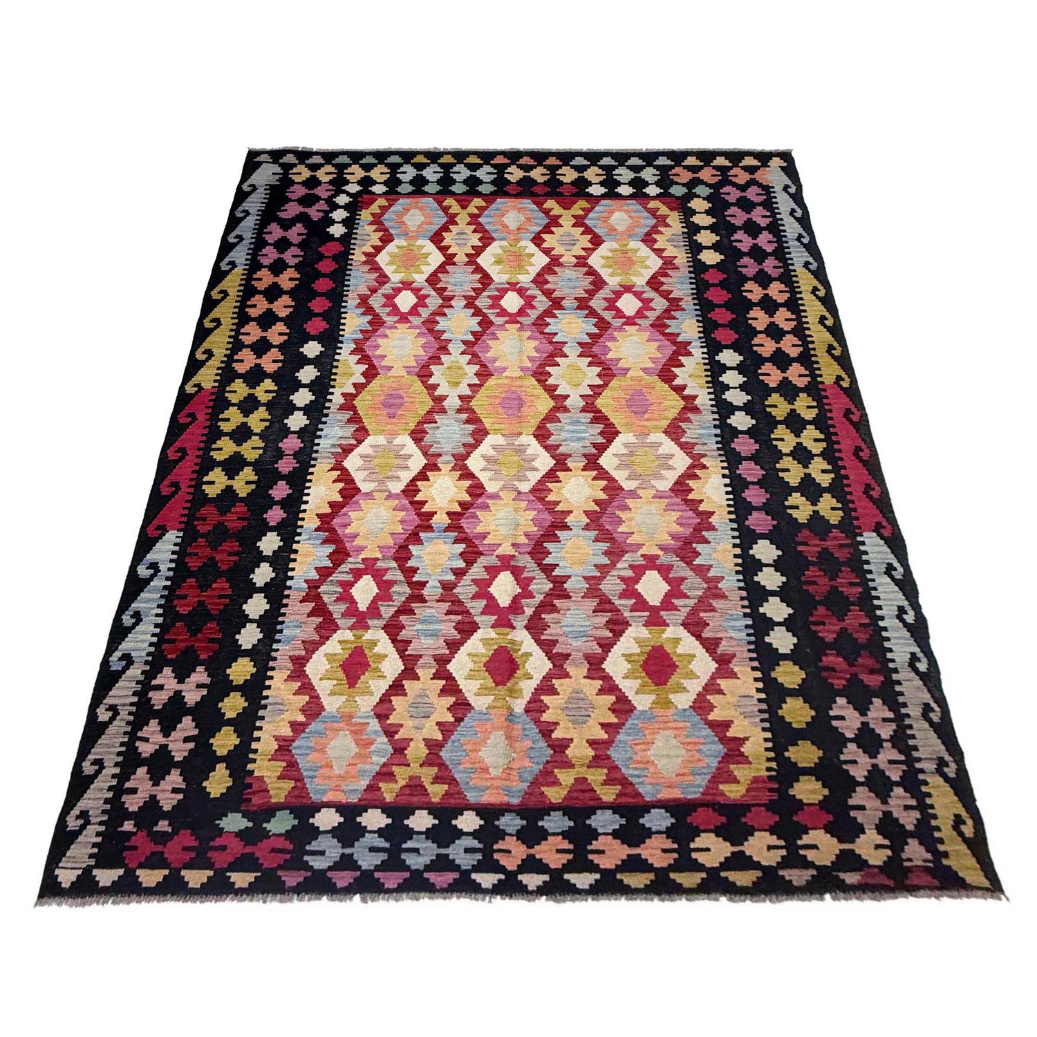 Handmade Vegetable Kelim 6' 7" x 9' 9" ft / 201 x 296 cm - No. R38632