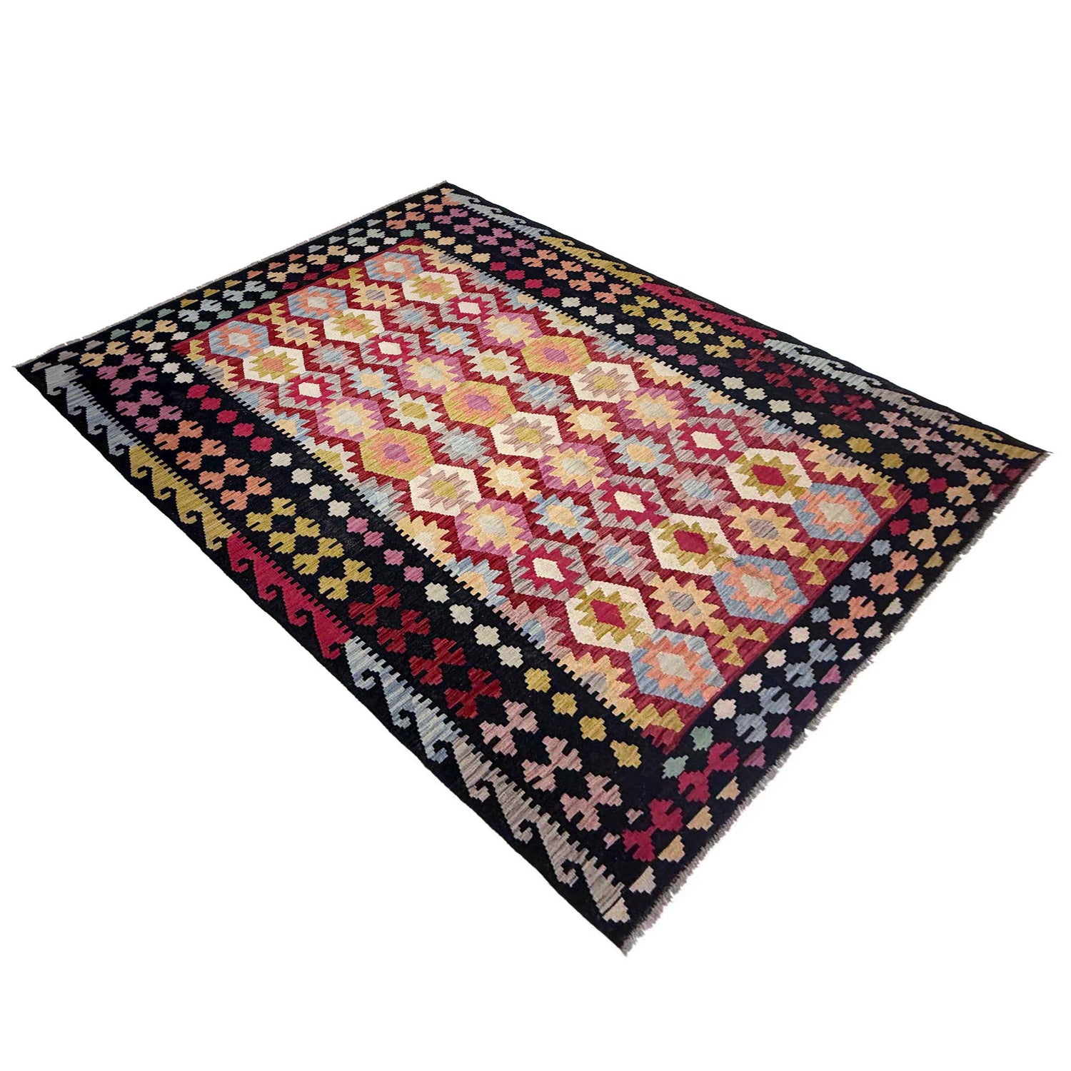 Handmade Vegetable Kelim 6' 7" x 9' 9" ft / 201 x 296 cm - No. R38632