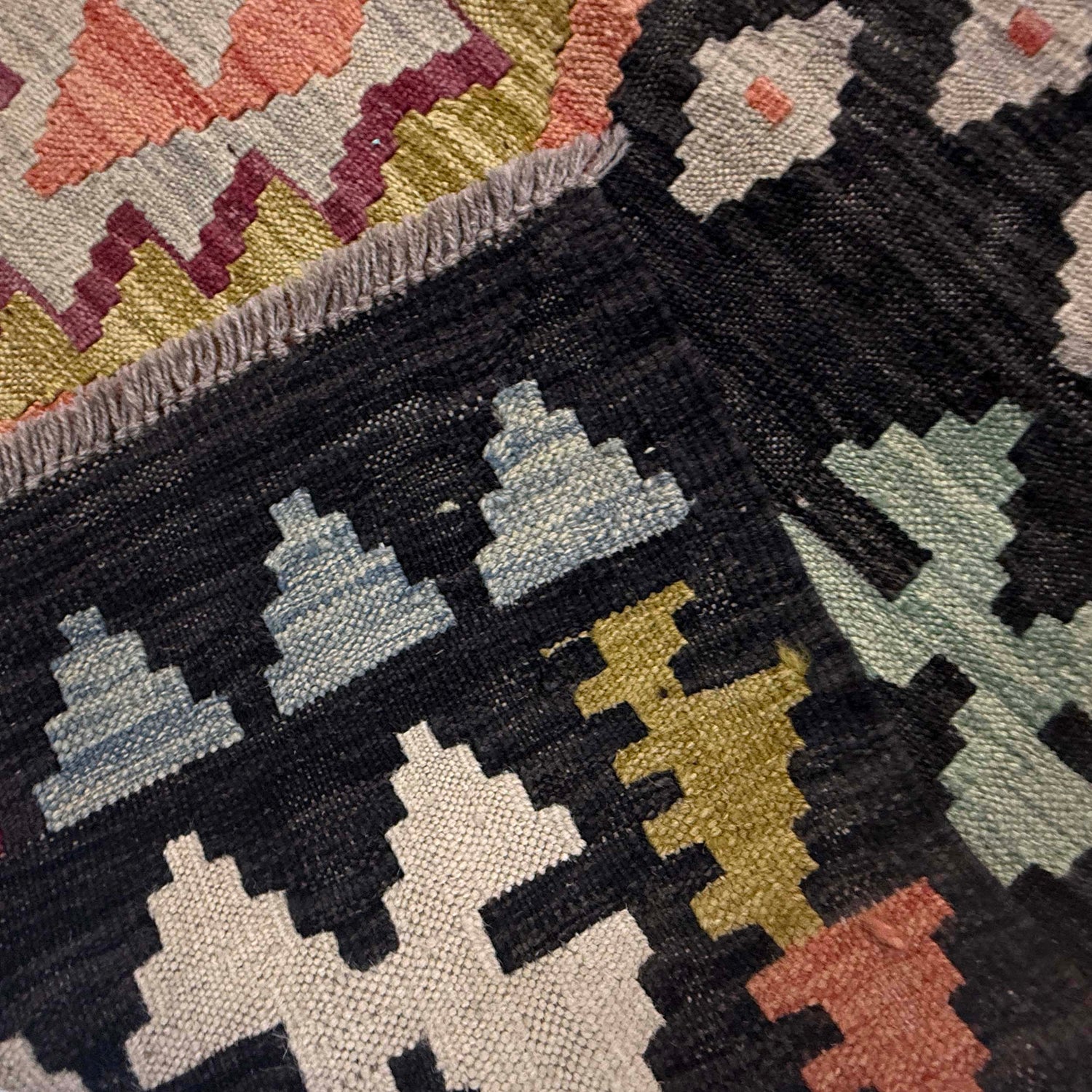 Hand Knotted Afghan Style Kilim 6' 7" x 9' 10" ft / 201 x 300 cm - No. R38634