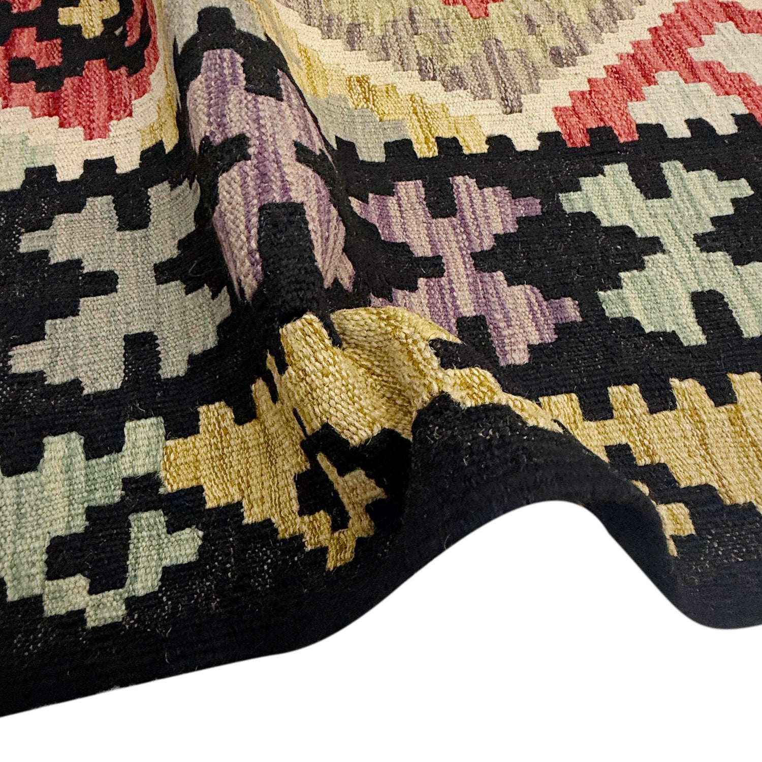Hand Knotted Afghan Style Kilim 6' 8" x 9' 11" ft / 202 x 302 cm - No. R38635