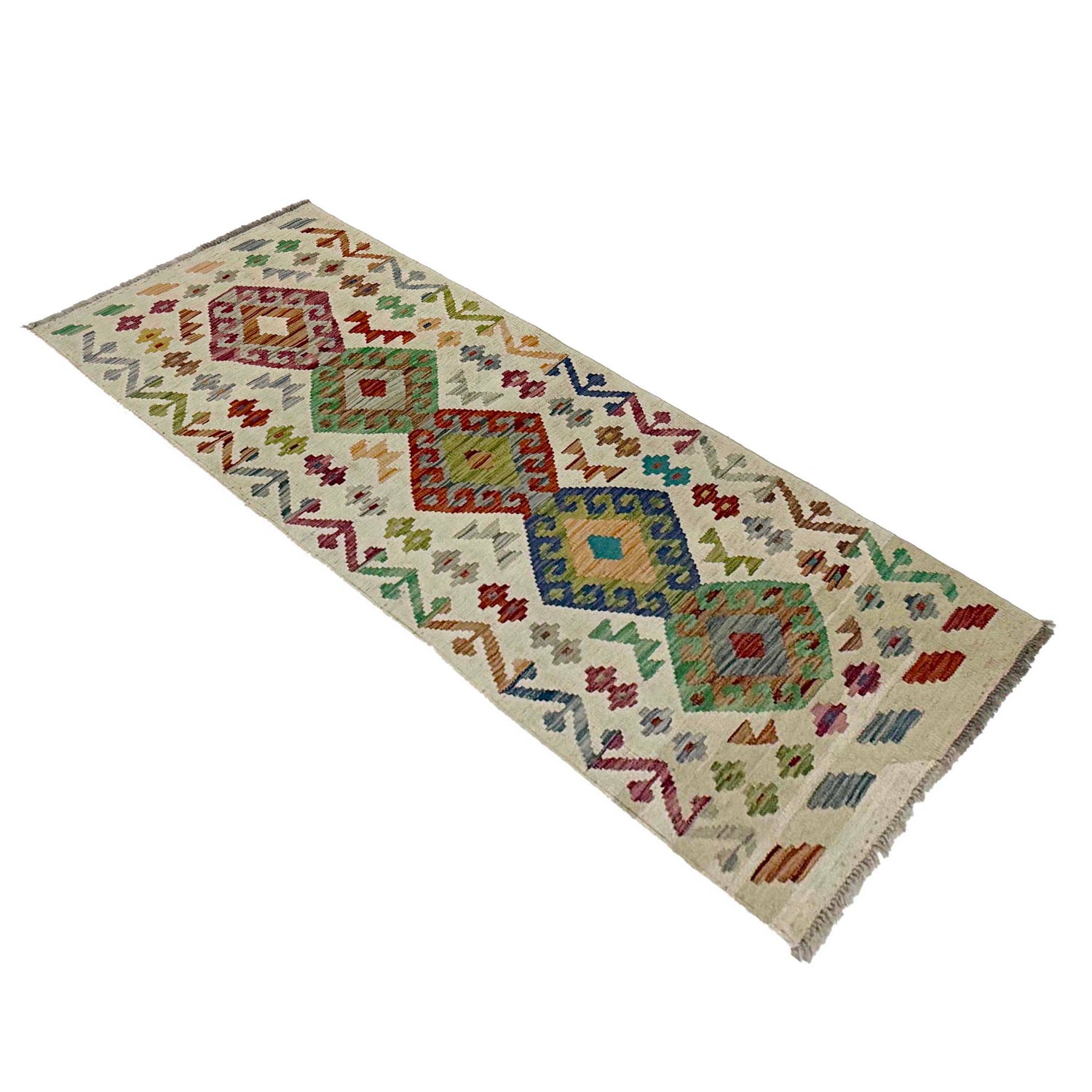 Hand Made Afghan Kilim Runner 2' 1" x 5' 10" ft / 64 x 178 cm - No. R38638