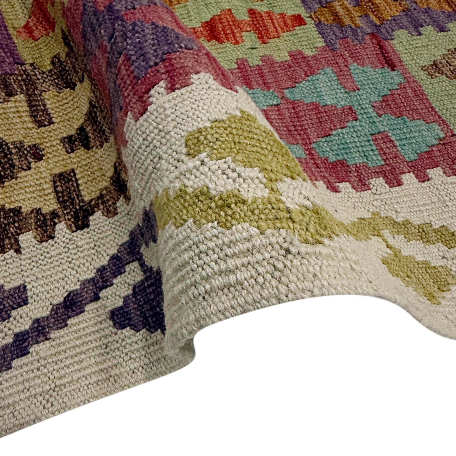 Handmade Turkish Design Wool Kilim 6' 8" x 9' 7" ft / 203 x 291 cm - No. R38640