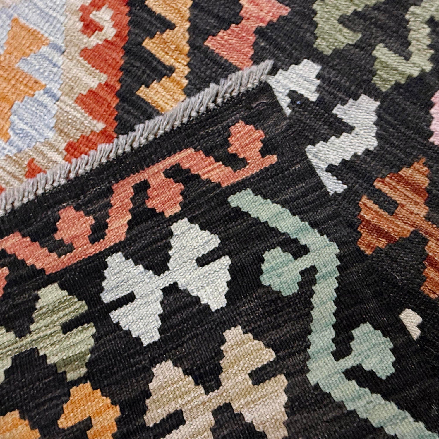 Hand Knotted Flatweave Kilim 6' 10" x 9' 9" ft / 208 x 298 cm - No. R38642