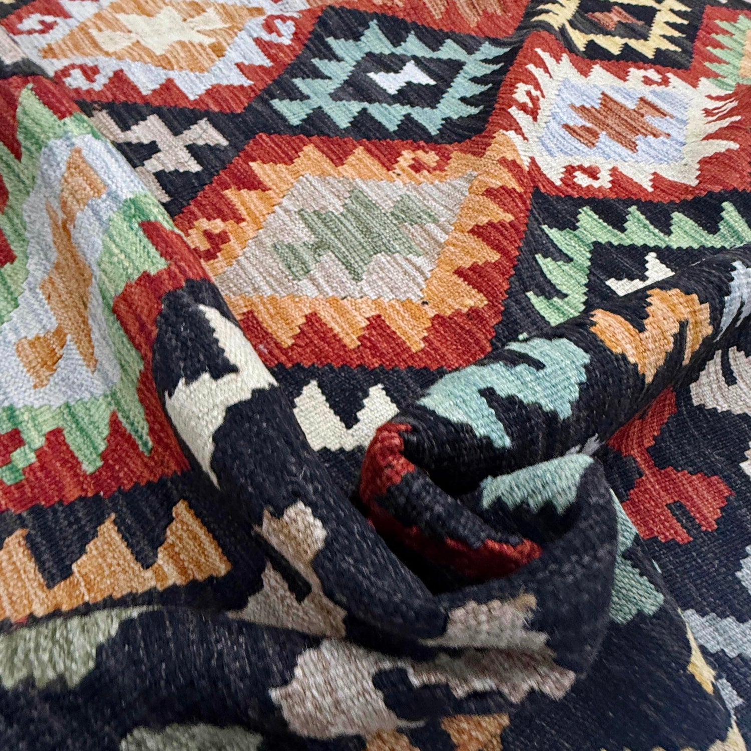 Hand Knotted Flatweave Kilim 6' 10" x 9' 9" ft / 208 x 298 cm - No. R38642