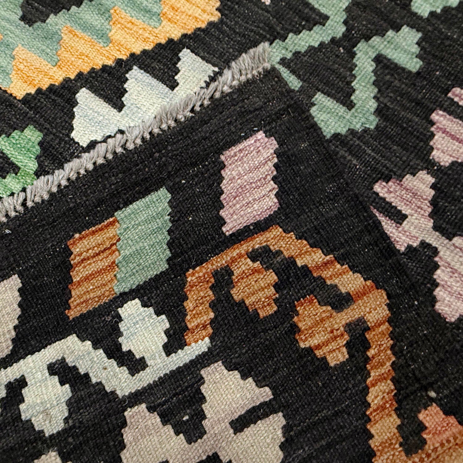 Handmade Afghan Vegetable Kilim 6' 7" x 9' 9" ft / 201 x 296 cm - No. R38643