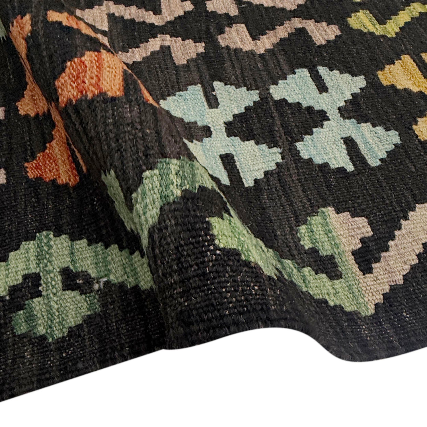Handmade Afghan Vegetable Kilim 6' 7" x 9' 9" ft / 201 x 296 cm - No. R38643