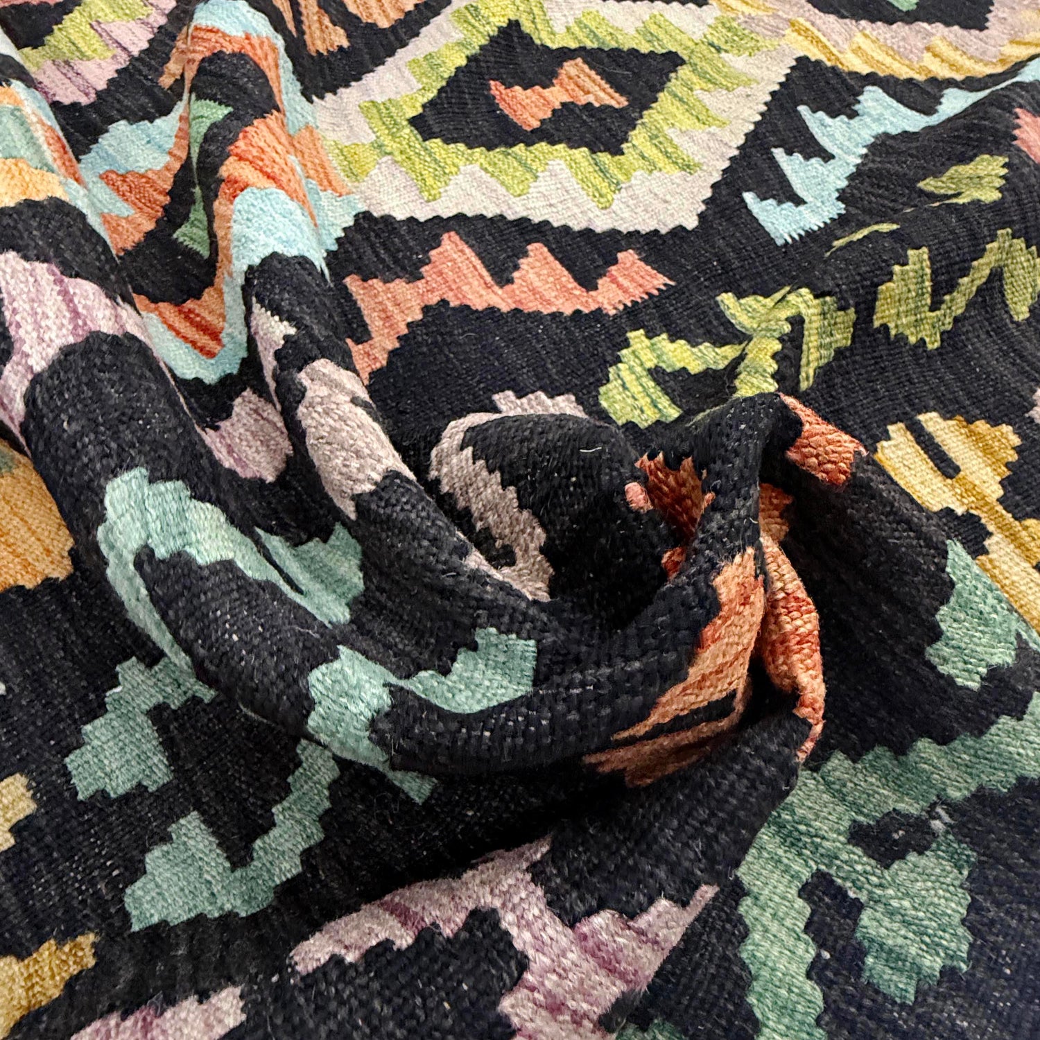 Handmade Afghan Vegetable Kilim 6' 7" x 9' 9" ft / 201 x 296 cm - No. R38643