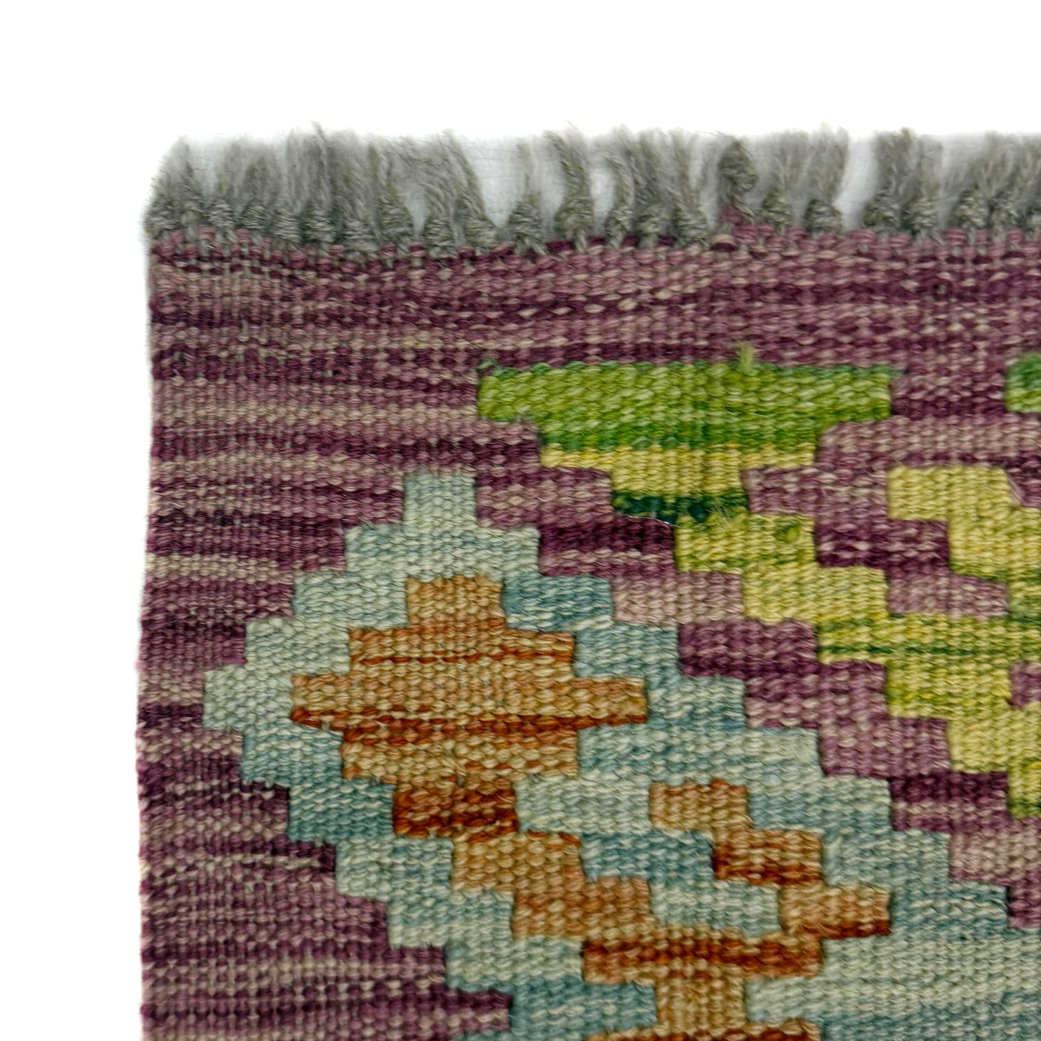 Multi Color ful Flat-Weave Wool Kilim Runner 2' 7" x 6' 7" ft / 79 x 200 cm - No. R38645