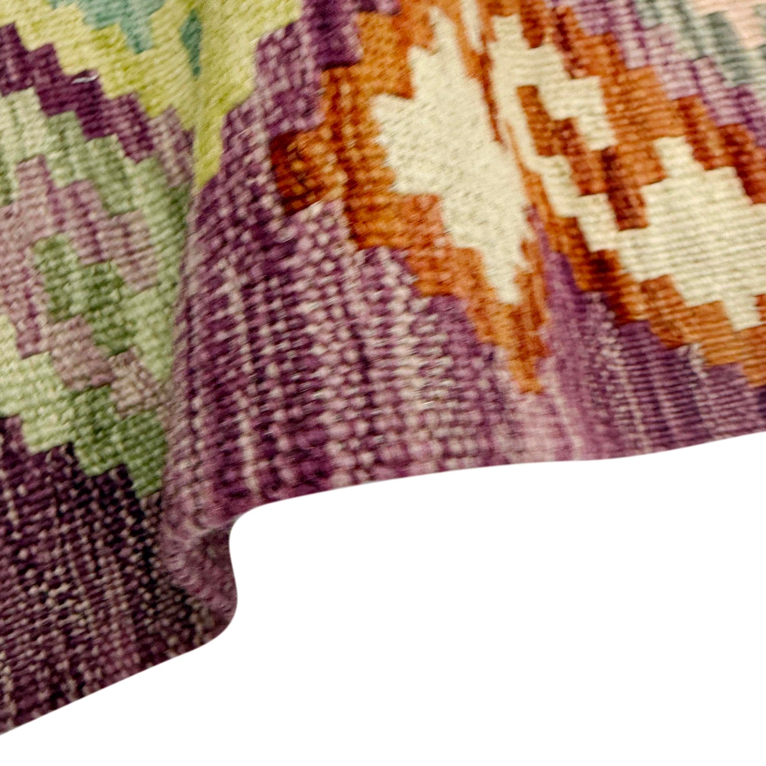 Multi Color ful Flat-Weave Wool Kilim Runner 2' 7" x 6' 7" ft / 79 x 200 cm - No. R38645
